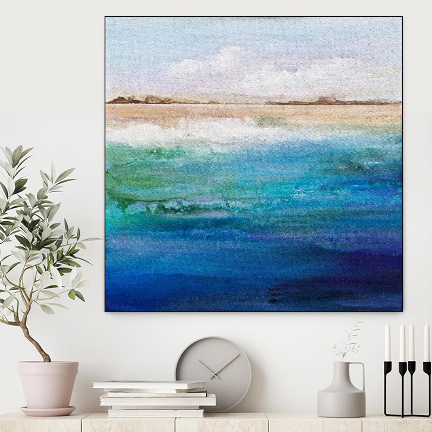 Shoreline by Karen Hale on GIANT ART - multicolor coastal; landscapes