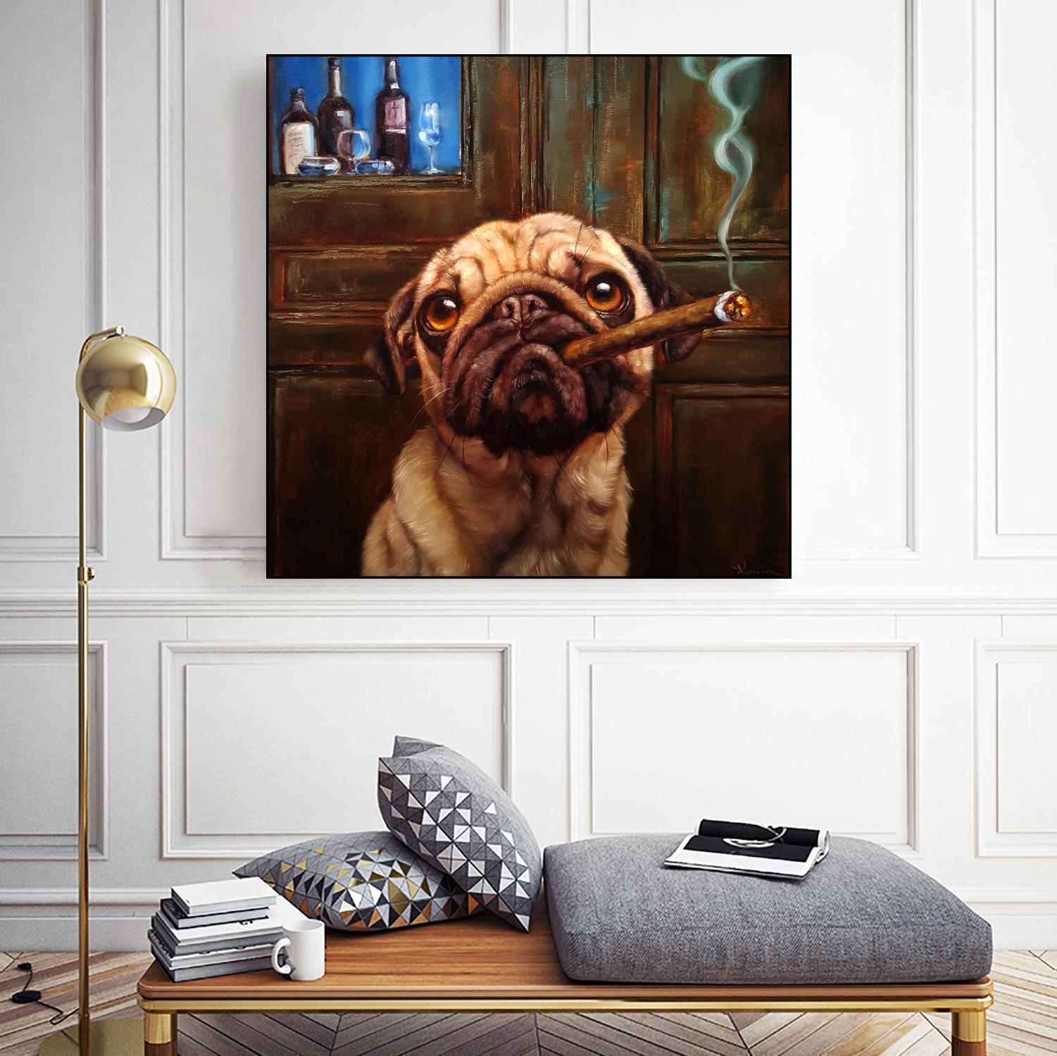 Uptown Pug by Lucia Heffernan on GIANT ART - multicolor urban/pop surrealism; animals