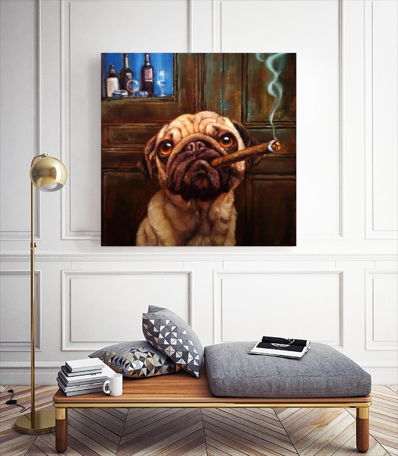 Uptown Pug by Lucia Heffernan on GIANT ART - multicolor urban/pop surrealism; animals