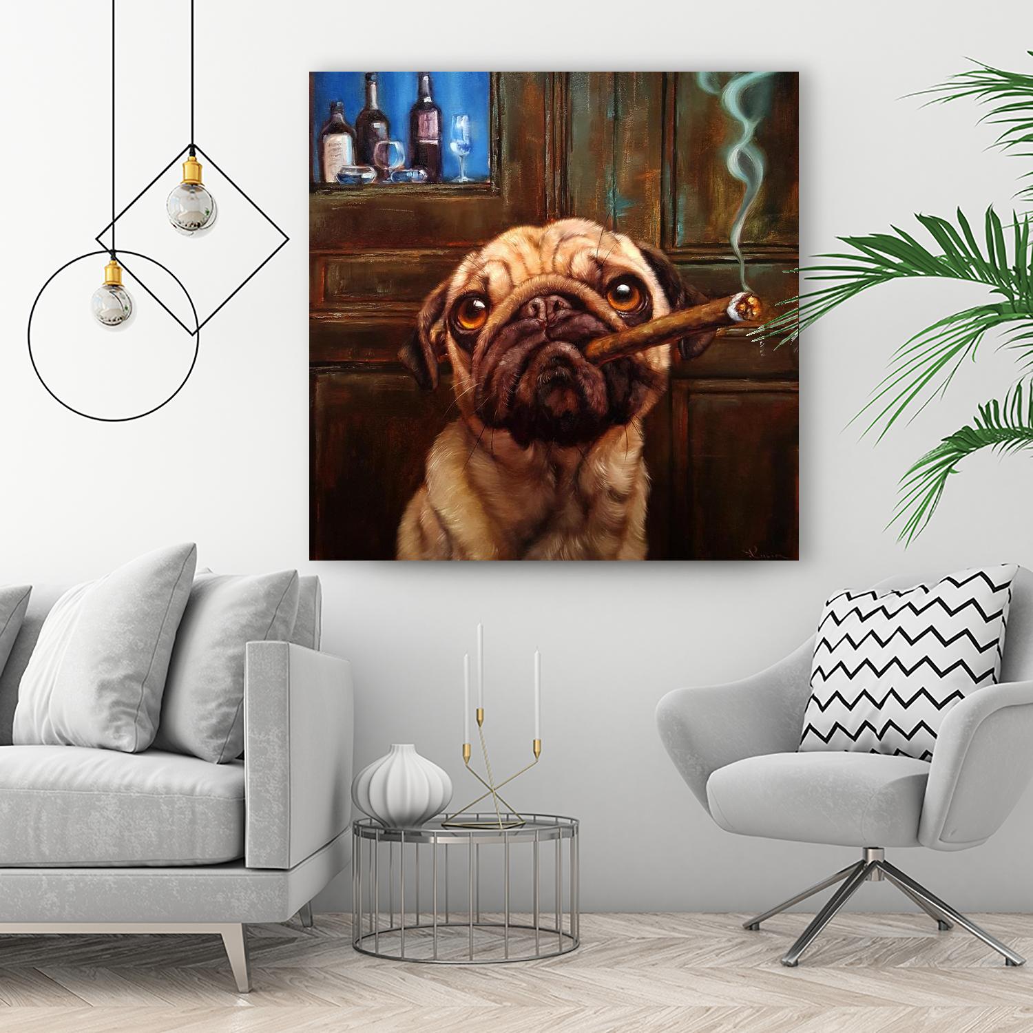 Uptown Pug by Lucia Heffernan on GIANT ART - multicolor urban/pop surrealism; animals
