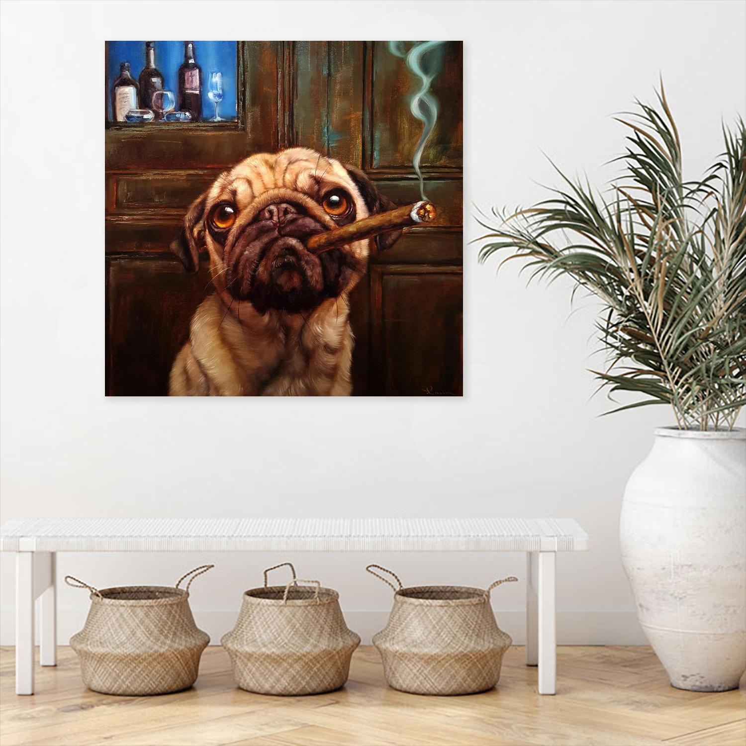Uptown Pug by Lucia Heffernan on GIANT ART - multicolor urban/pop surrealism; animals