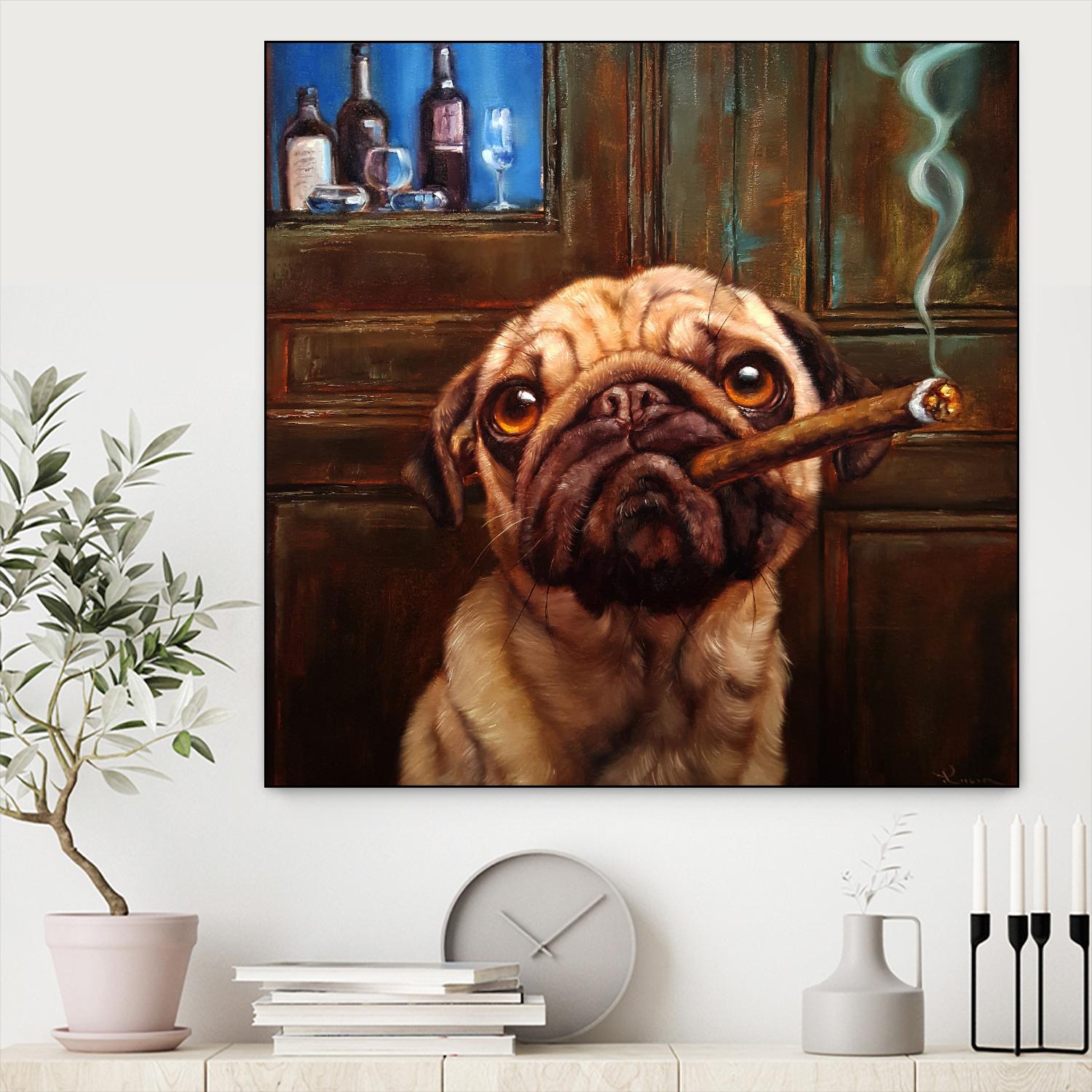 Uptown Pug by Lucia Heffernan on GIANT ART - multicolor urban/pop surrealism; animals