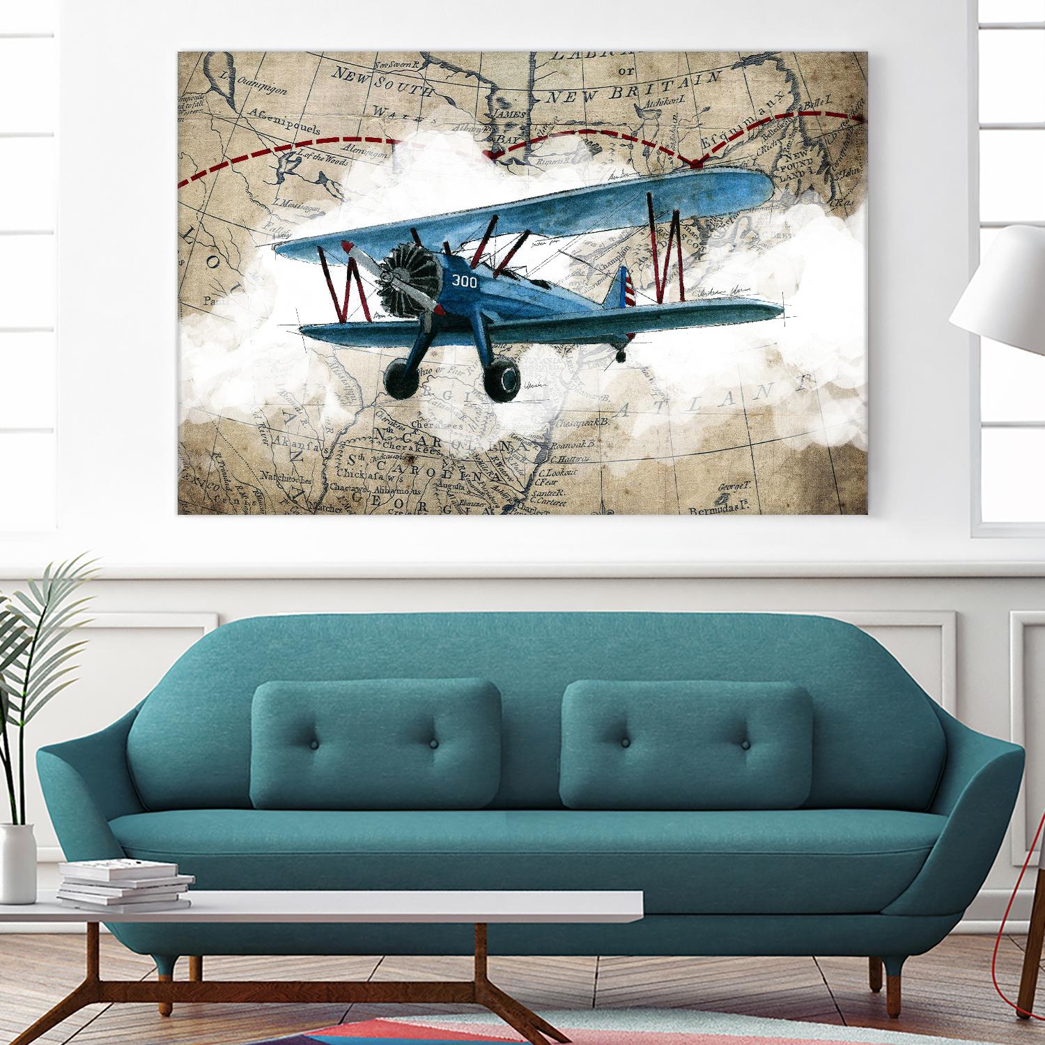 Biplane 1 by GraphINC Studio on GIANT ART - multicolor vintage