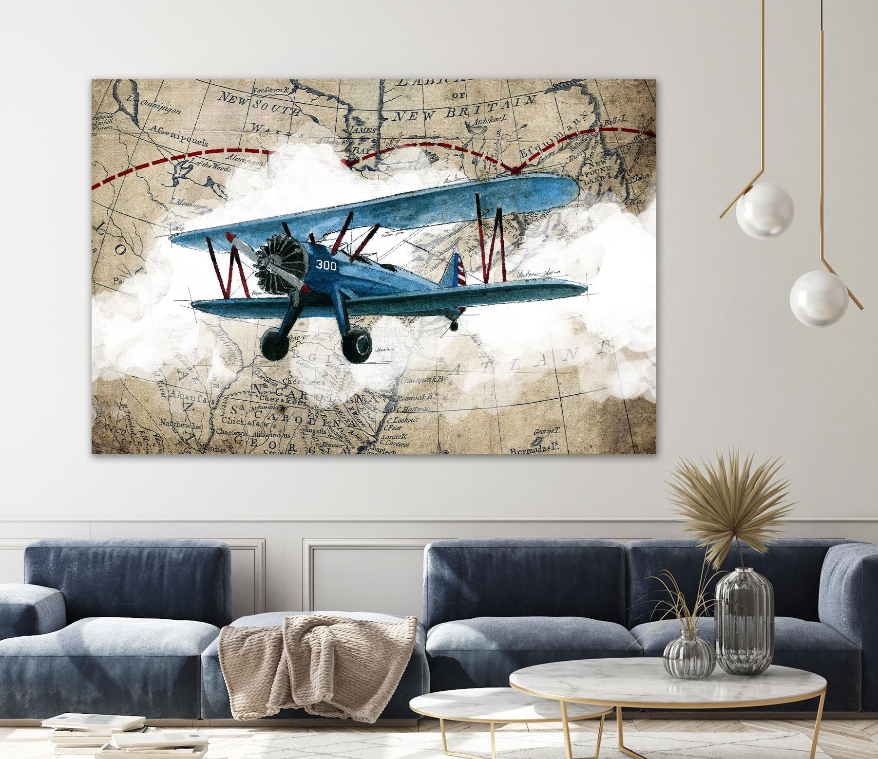 Biplane 1 by GraphINC Studio on GIANT ART - multicolor vintage