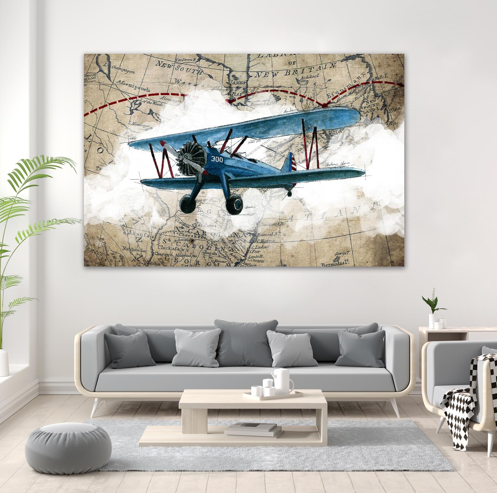 Biplane 1 by GraphINC Studio on GIANT ART - multicolor vintage