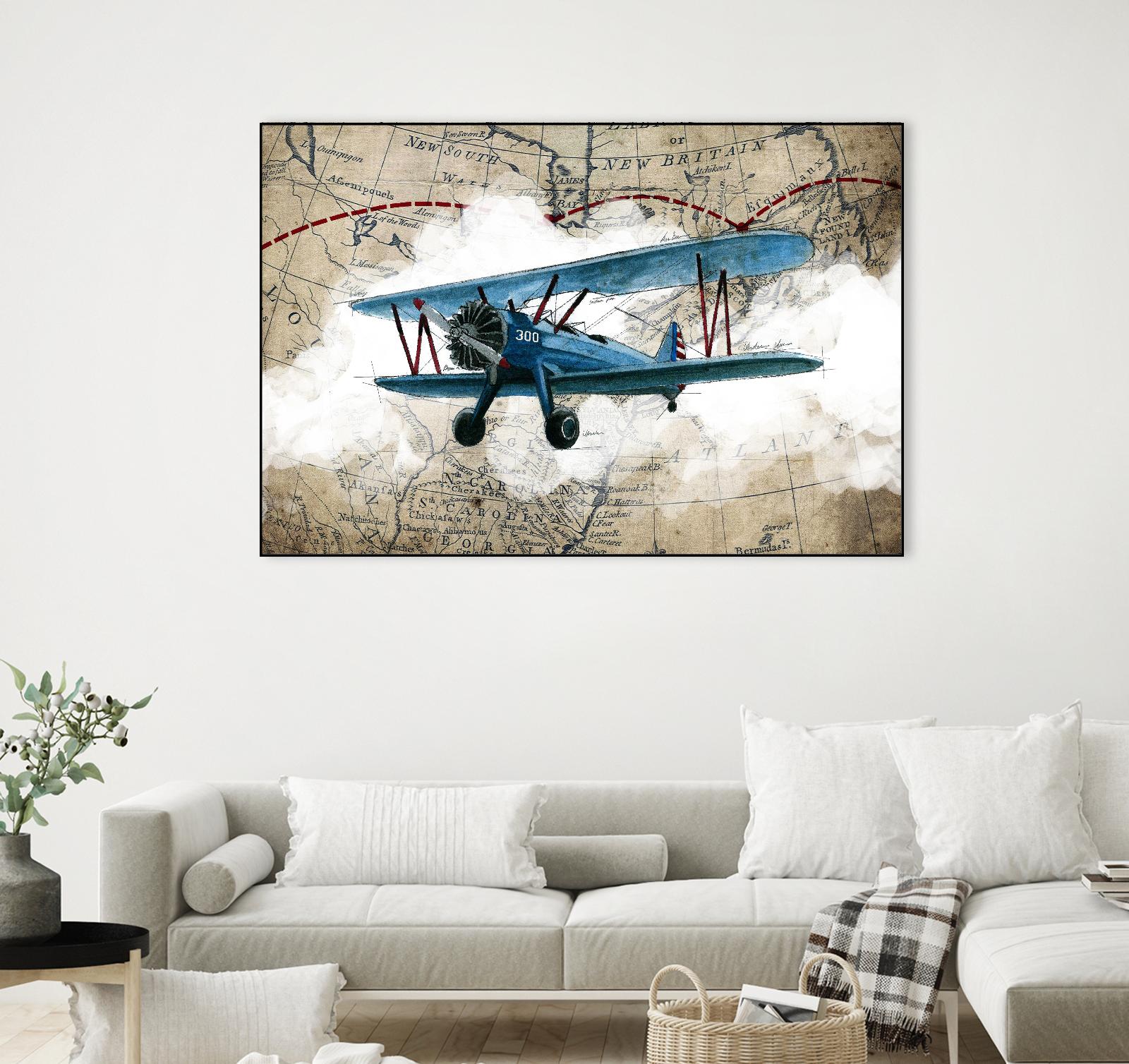 Biplane 1 by GraphINC Studio on GIANT ART - multicolor vintage