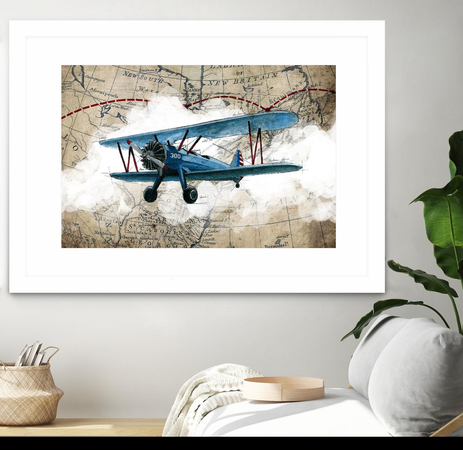 Biplane 1 by GraphINC Studio on GIANT ART - multicolor vintage