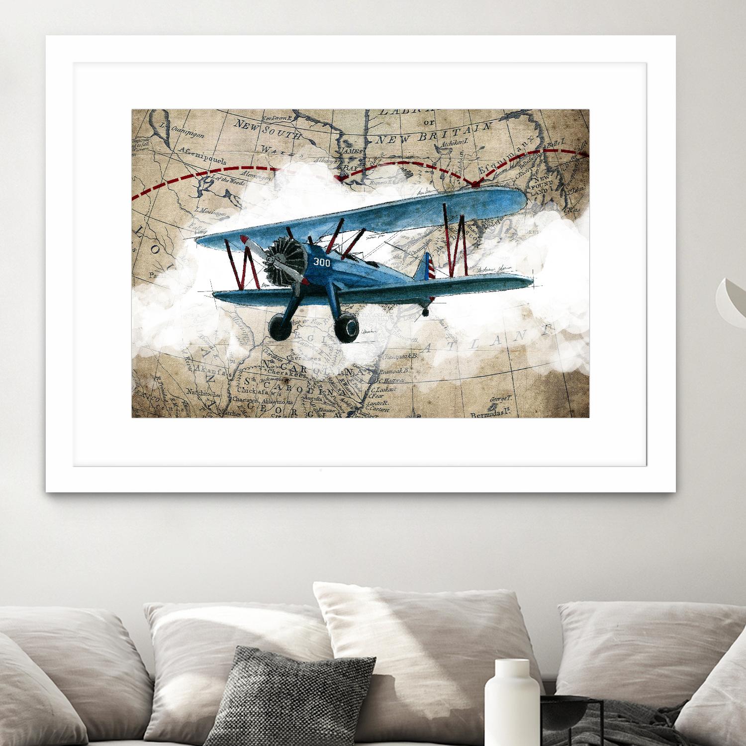 Biplane 1 by GraphINC Studio on GIANT ART - multicolor vintage