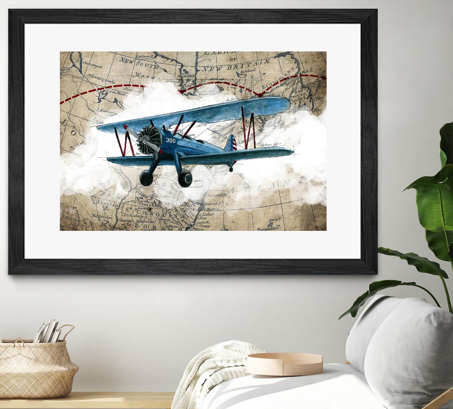Biplane 1 by GraphINC Studio on GIANT ART - multicolor vintage