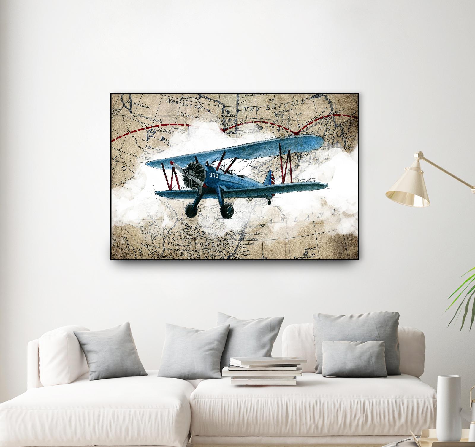 Biplane 1 by GraphINC Studio on GIANT ART - multicolor vintage