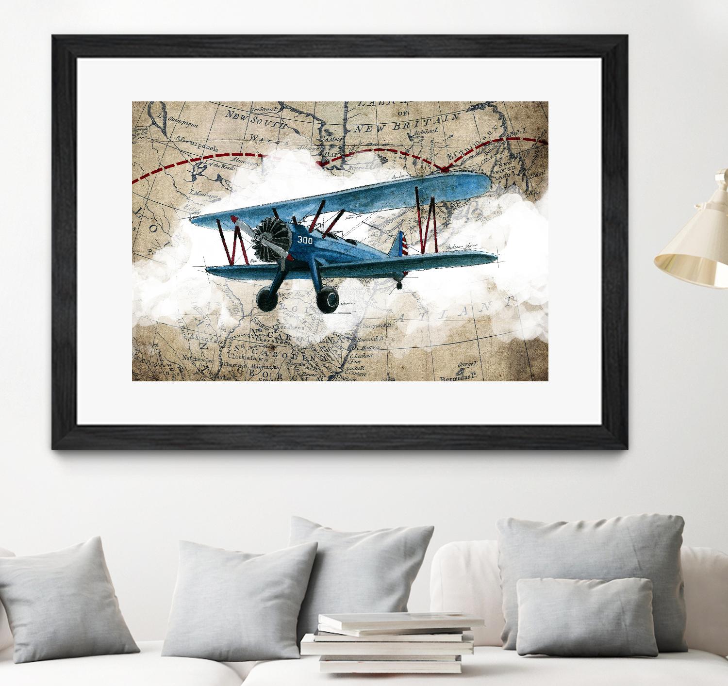 Biplane 1 by GraphINC Studio on GIANT ART - multicolor vintage