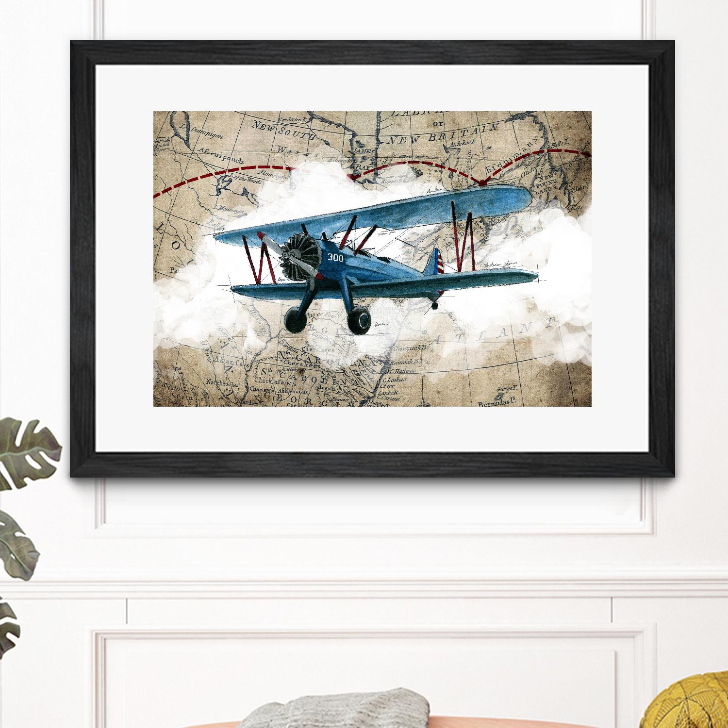 Biplane 1 by GraphINC Studio on GIANT ART - multicolor vintage