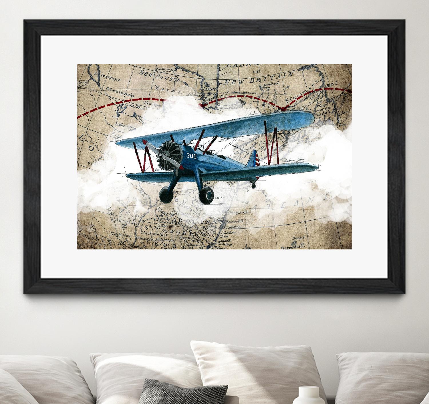 Biplane 1 by GraphINC Studio on GIANT ART - multicolor vintage