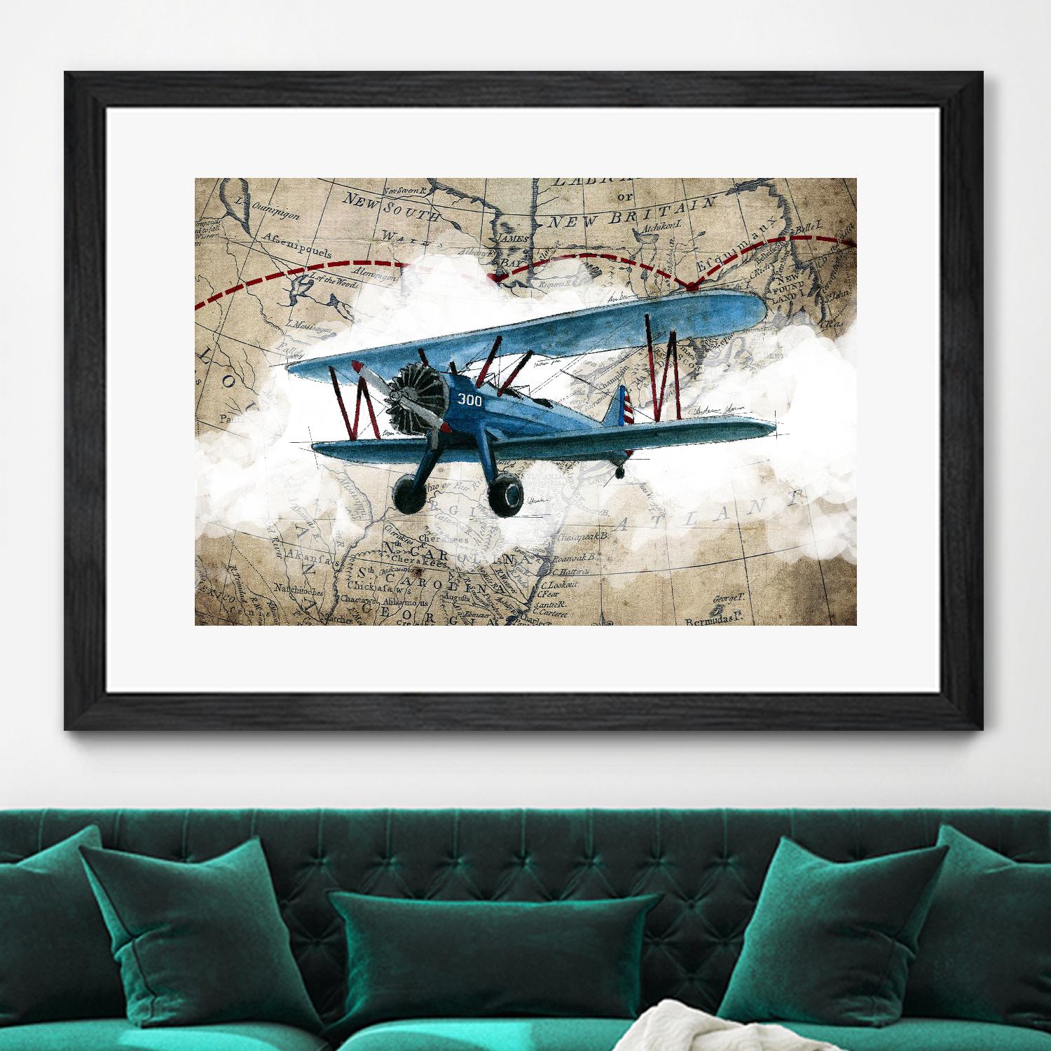 Biplane 1 by GraphINC Studio on GIANT ART - multicolor vintage