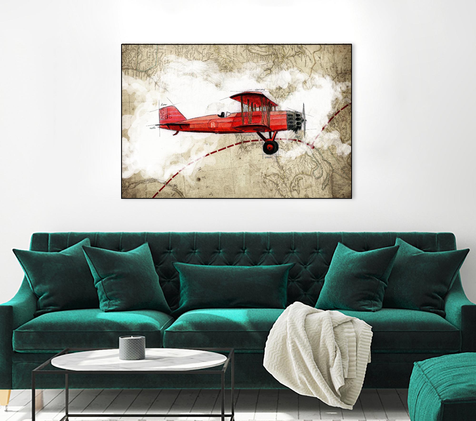 Biplane 3 by GraphINC Studio on GIANT ART - multicolor vintage