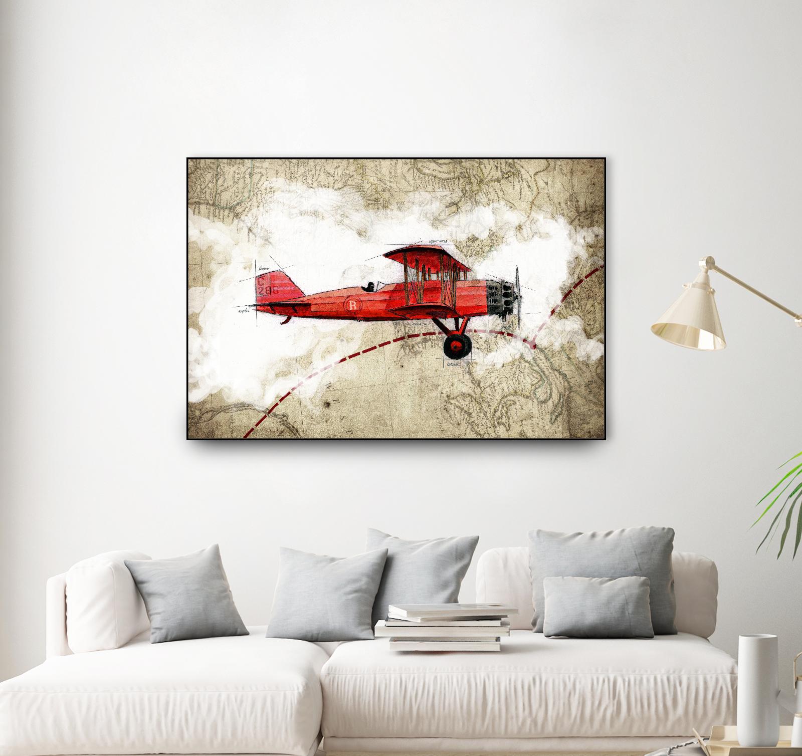 Biplane 3 by GraphINC Studio on GIANT ART - multicolor vintage