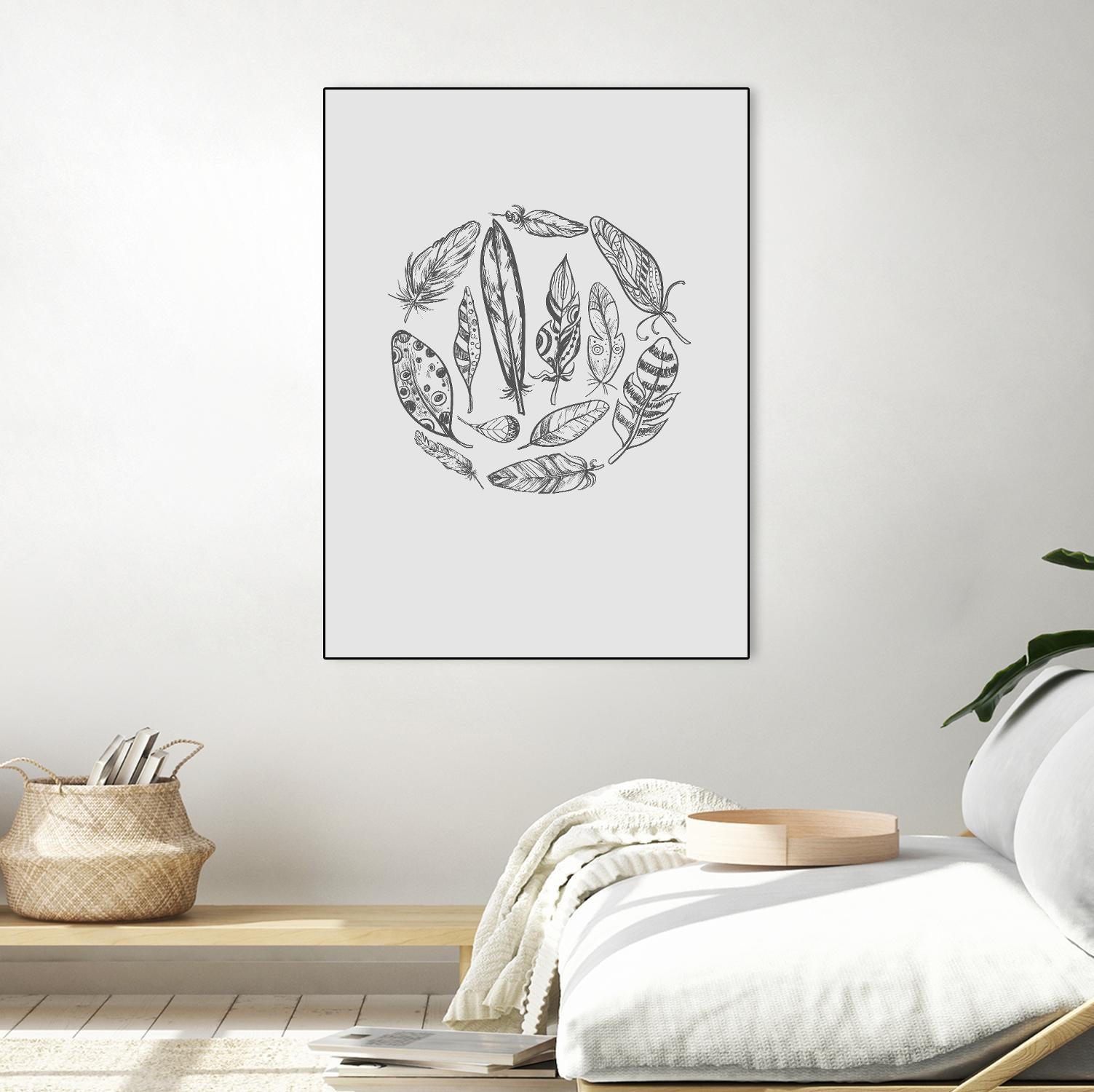 Feather Circle by Incado on GIANT ART - multicolor floral/still life