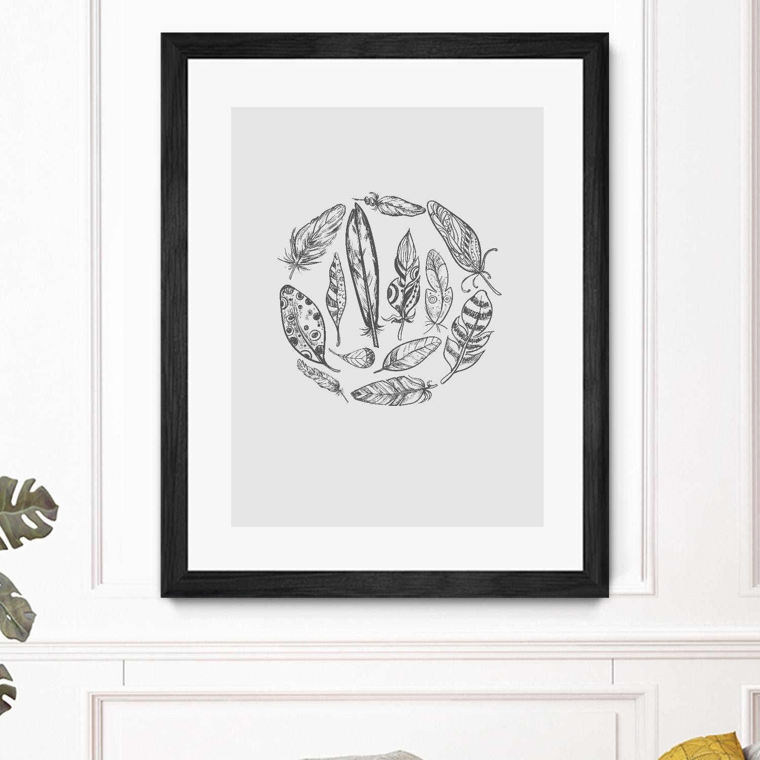 Feather Circle by Incado on GIANT ART - multicolor floral/still life