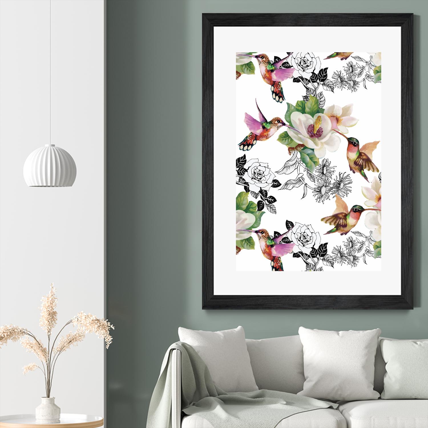 Colibris by Incado on GIANT ART - multicolor animals; floral/still life