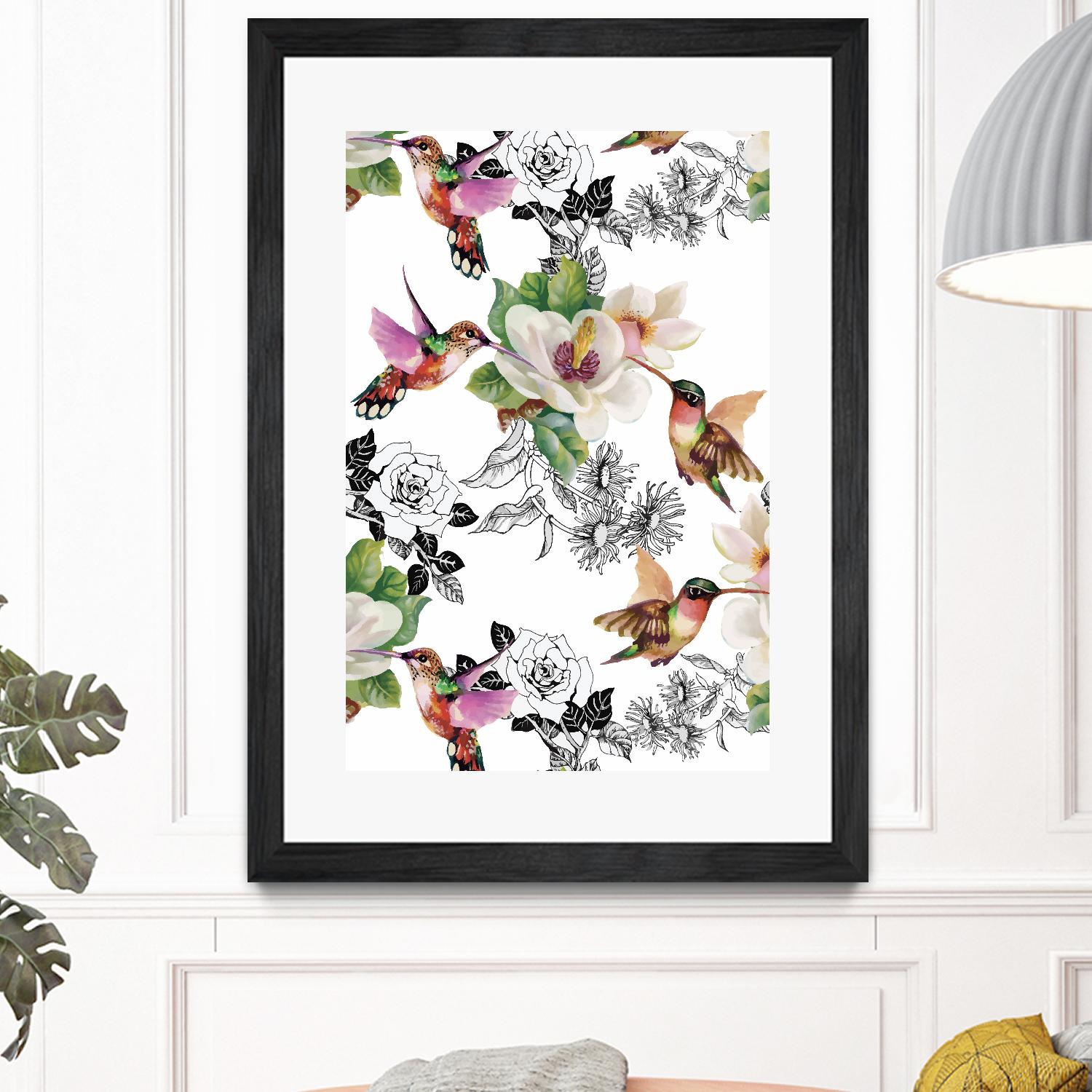 Colibris by Incado on GIANT ART - multicolor animals; floral/still life