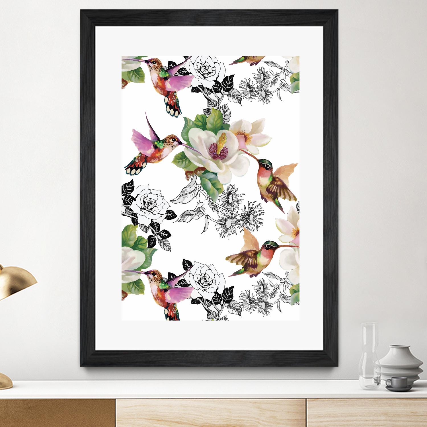 Colibris by Incado on GIANT ART - multicolor animals; floral/still life