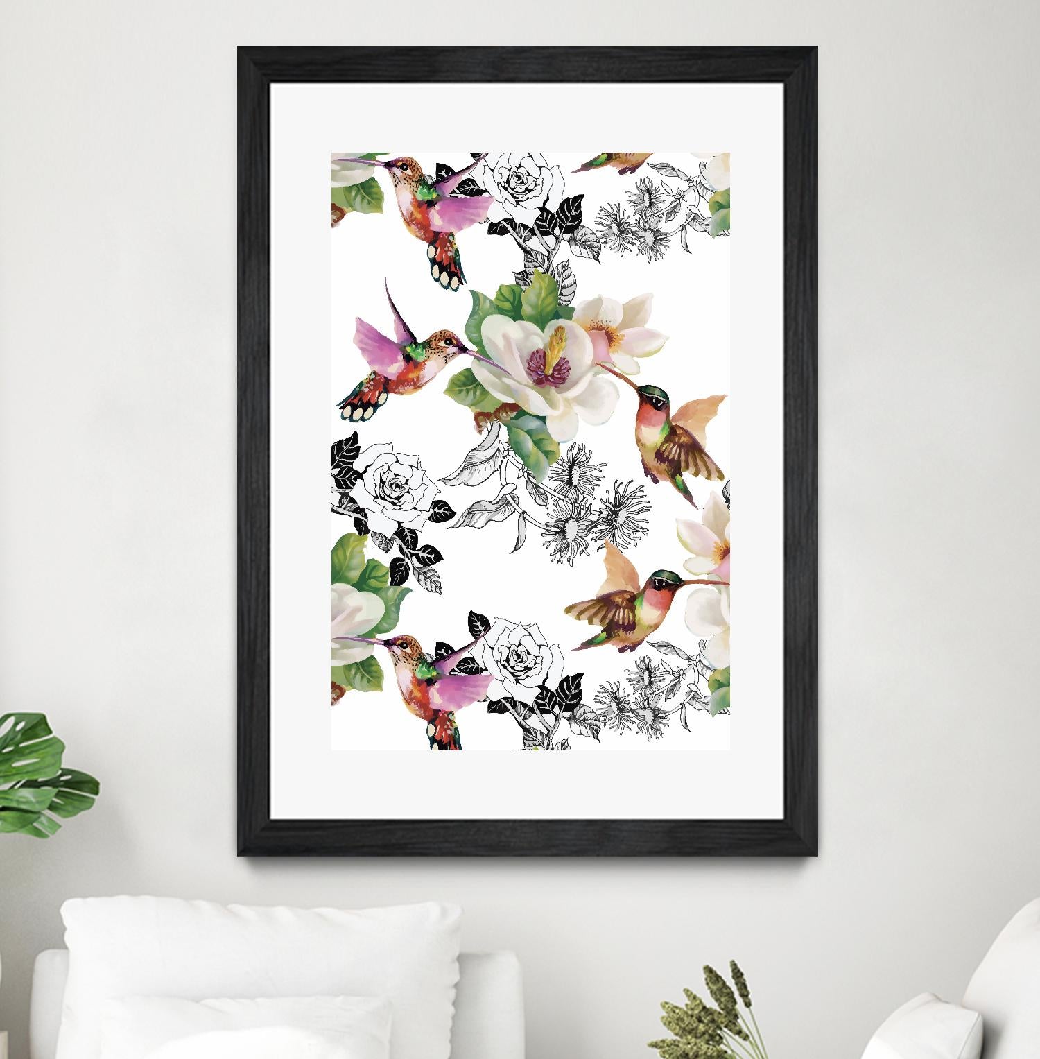 Colibris by Incado on GIANT ART - multicolor animals; floral/still life