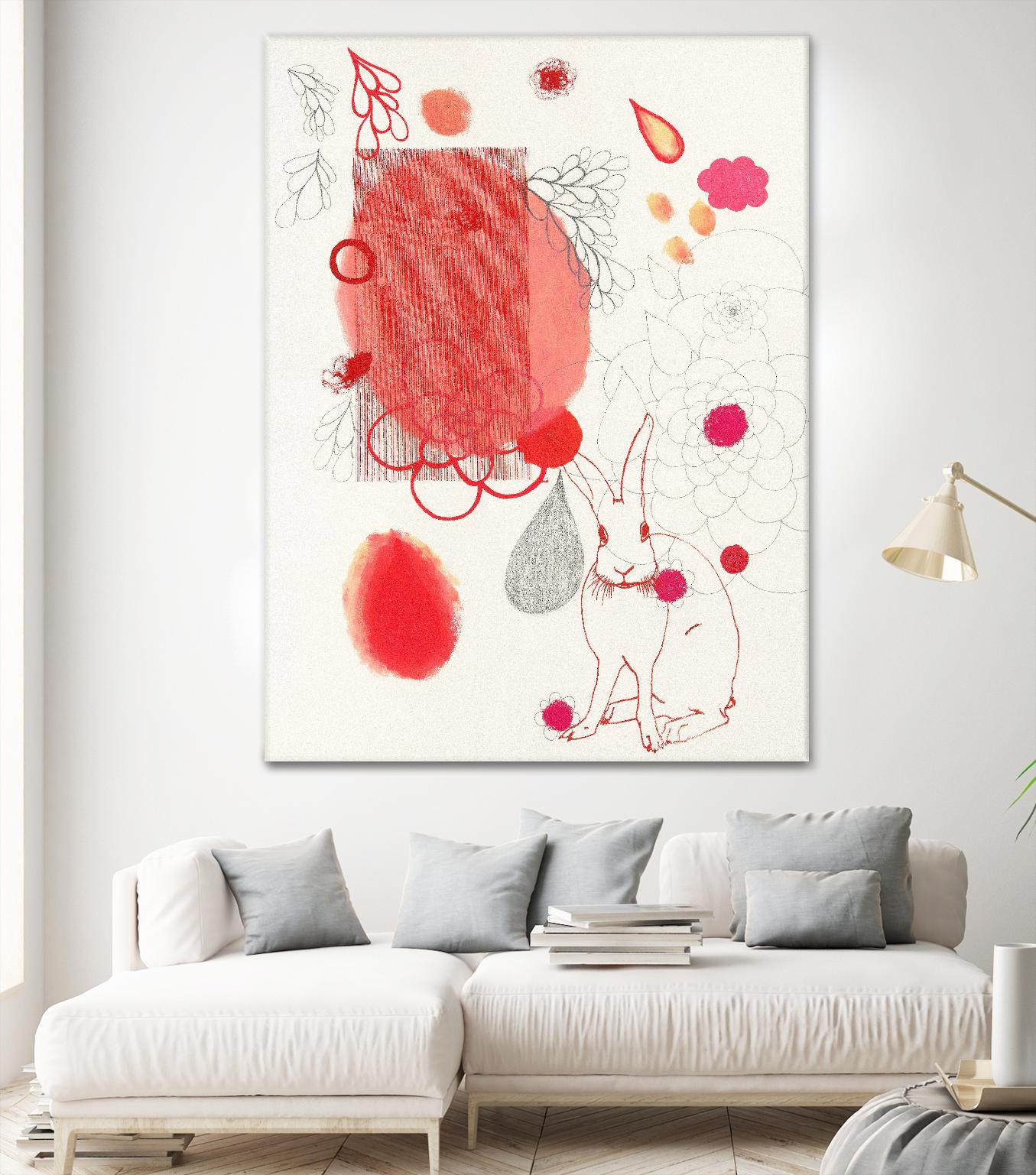 Funny Bunny Makes An Appearance by Maggie Kleinpeter on GIANT ART - multicolor abstracts; contemporary