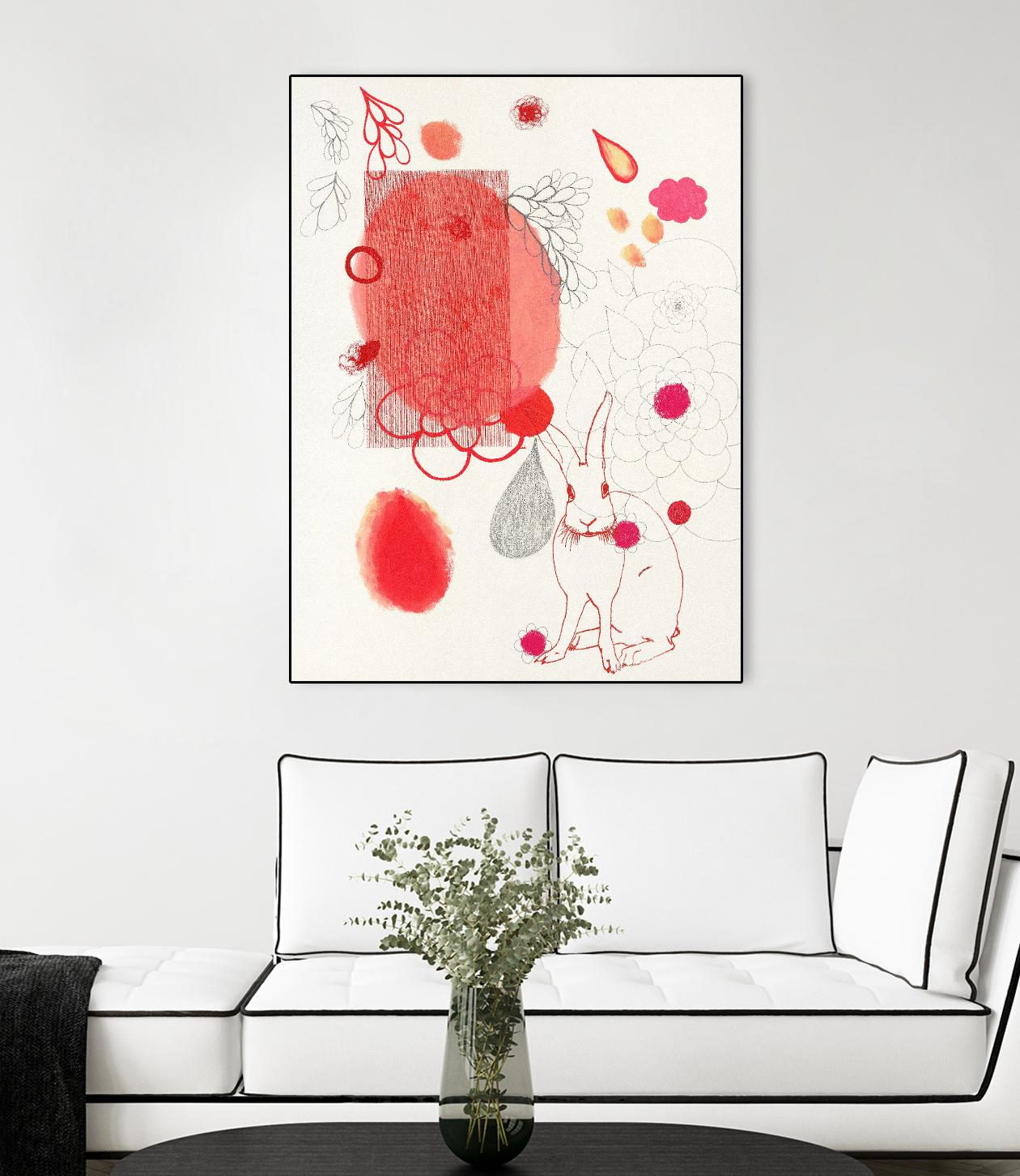 Funny Bunny Makes An Appearance by Maggie Kleinpeter on GIANT ART - multicolor abstracts; contemporary