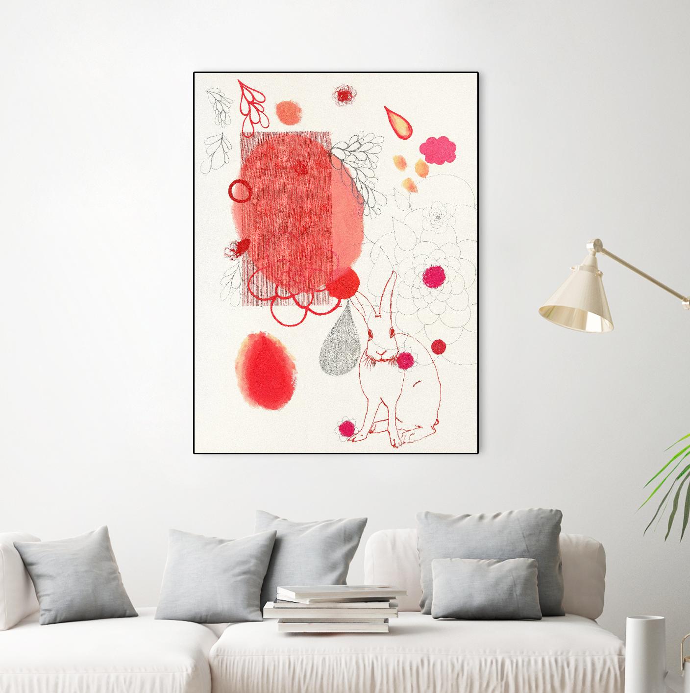 Funny Bunny Makes An Appearance by Maggie Kleinpeter on GIANT ART - multicolor abstracts; contemporary