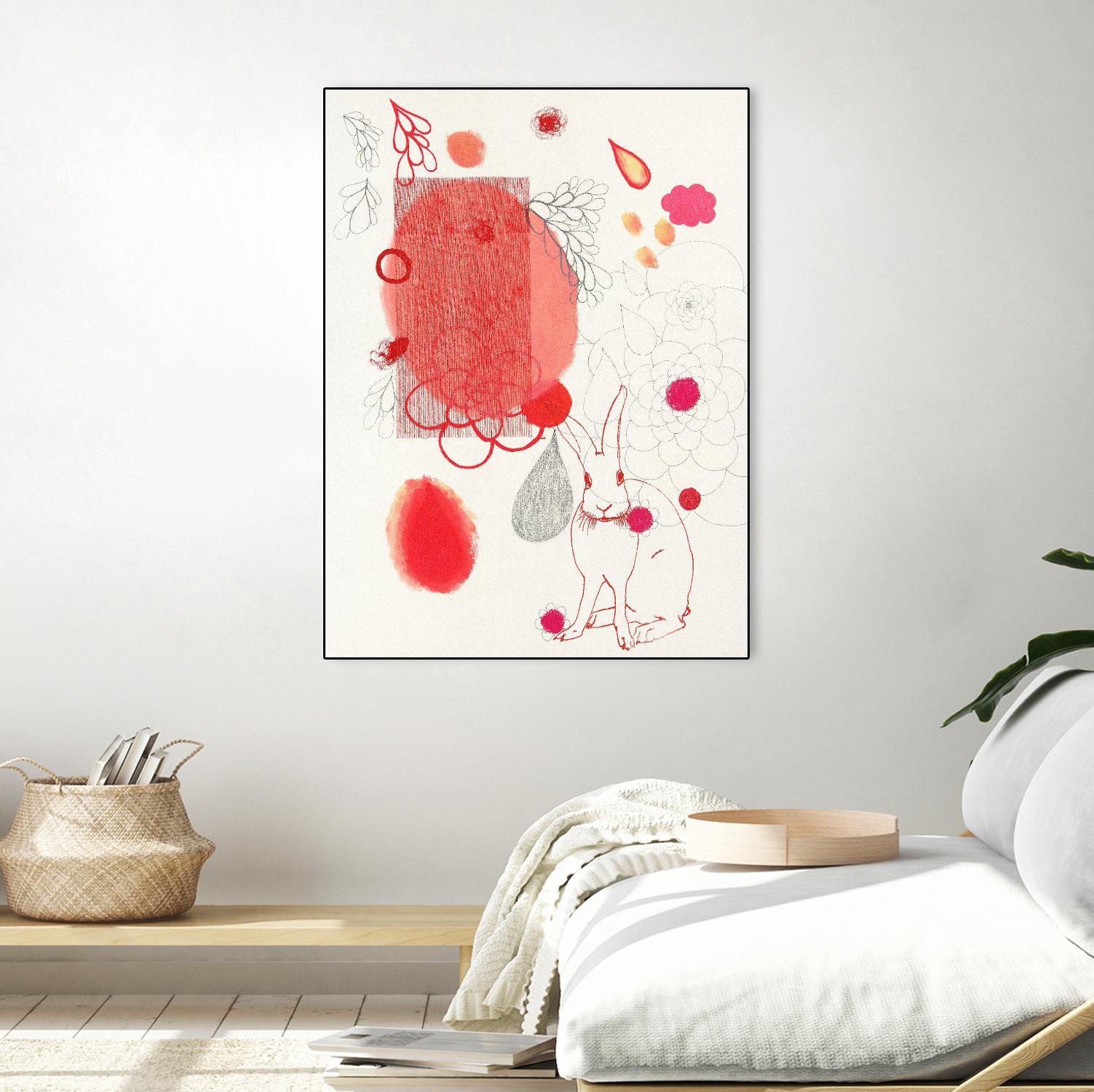 Funny Bunny Makes An Appearance by Maggie Kleinpeter on GIANT ART - multicolor abstracts; contemporary