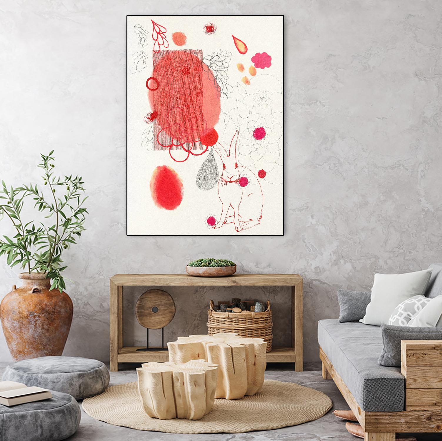 Funny Bunny Makes An Appearance by Maggie Kleinpeter on GIANT ART - multicolor abstracts; contemporary