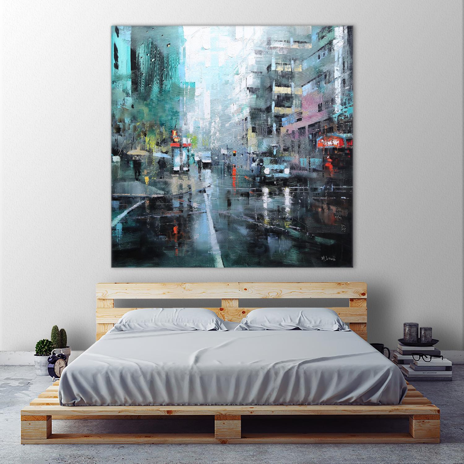 Montreal Turquoise Rain by Mark Lague on GIANT ART - multicolor landscapes