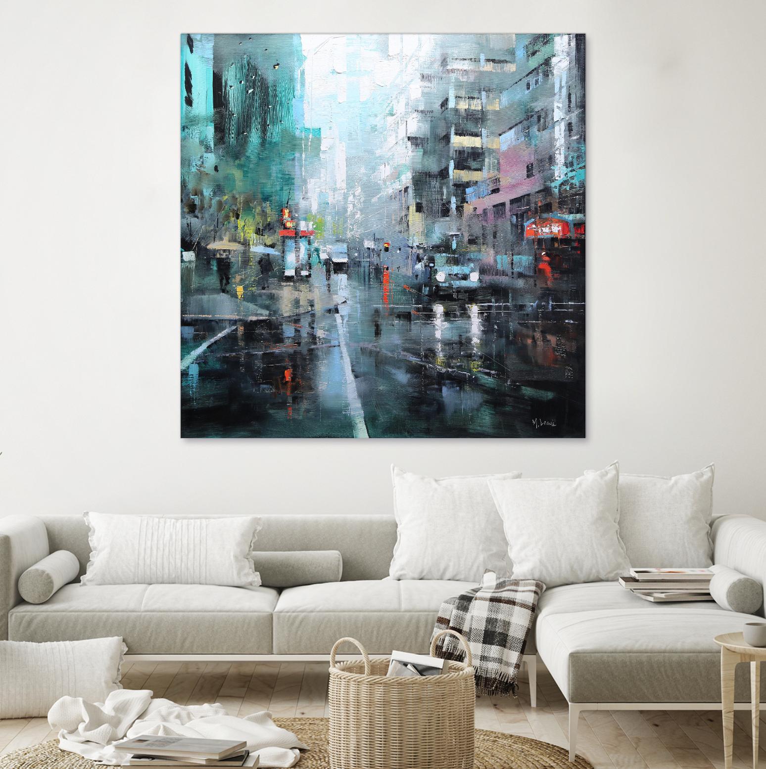 Montreal Turquoise Rain by Mark Lague on GIANT ART - multicolor landscapes