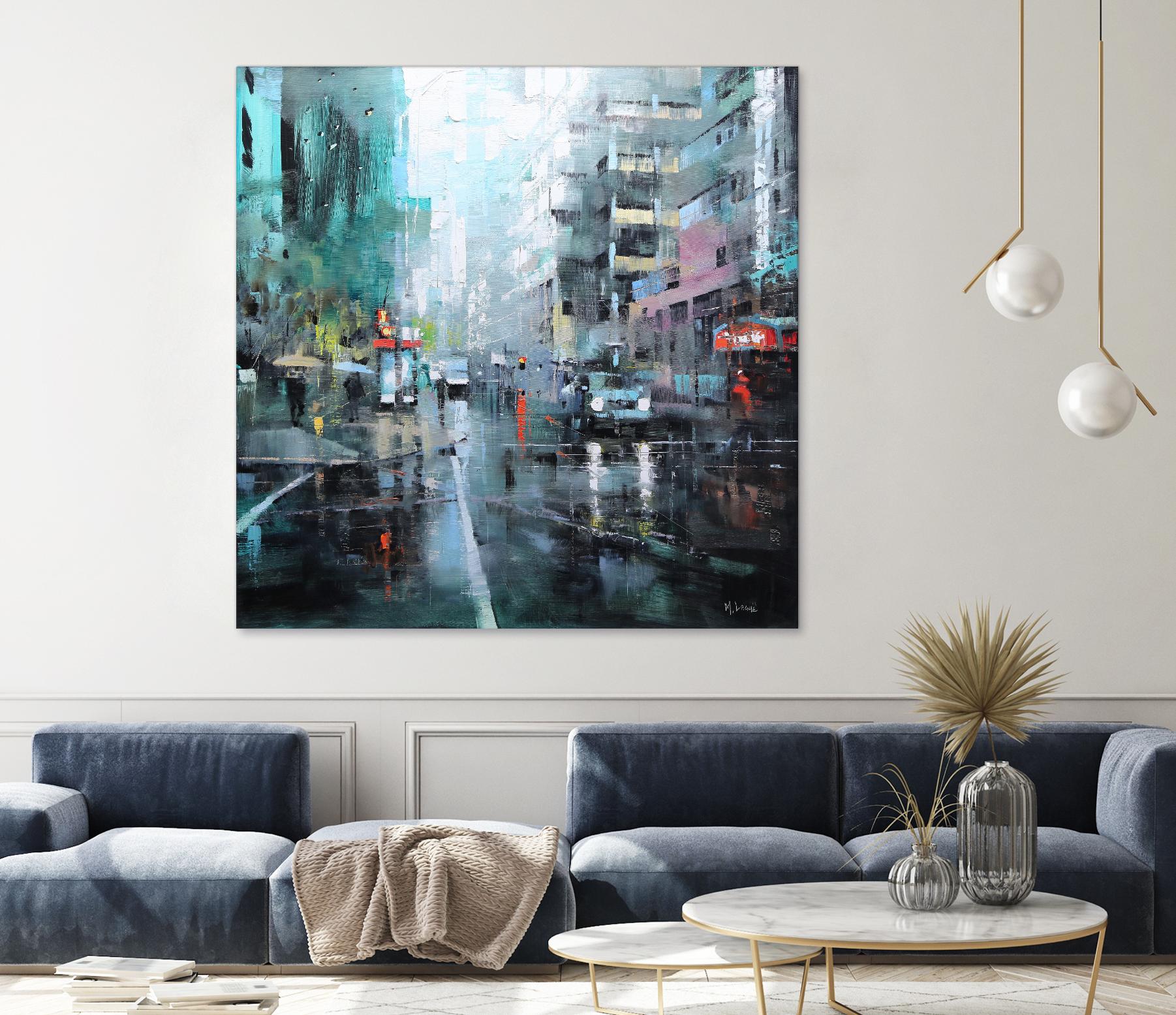 Montreal Turquoise Rain by Mark Lague on GIANT ART - multicolor landscapes