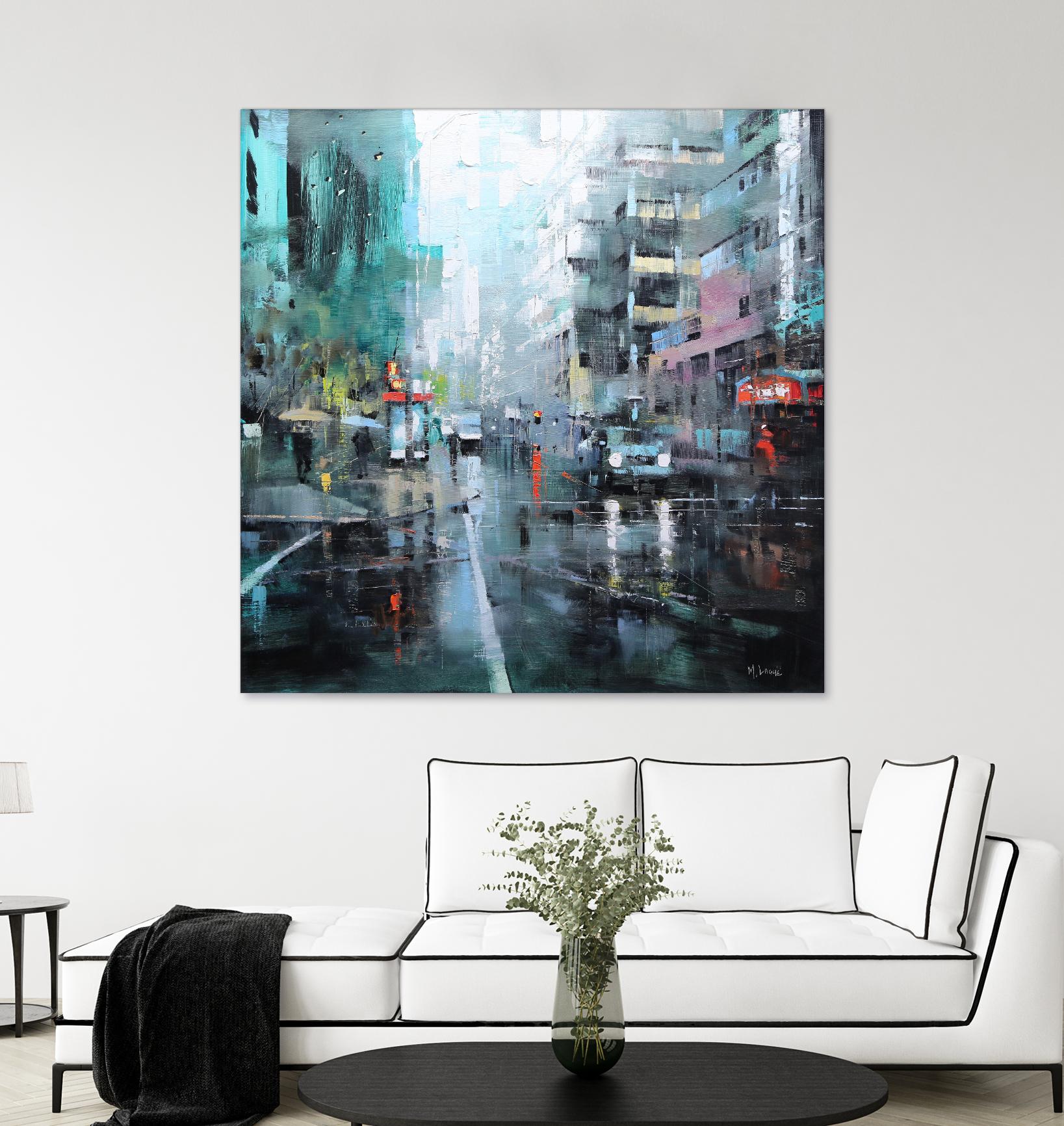 Montreal Turquoise Rain by Mark Lague on GIANT ART - multicolor landscapes
