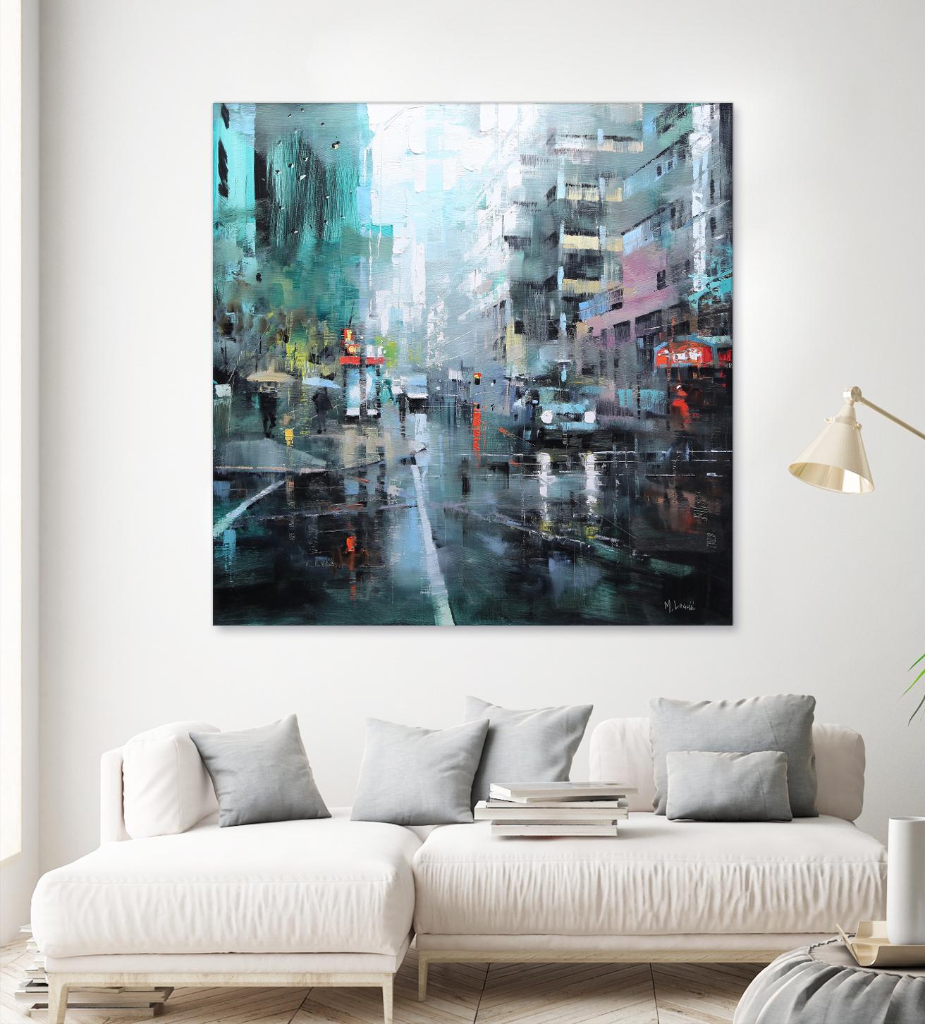 Montreal Turquoise Rain by Mark Lague on GIANT ART - multicolor landscapes