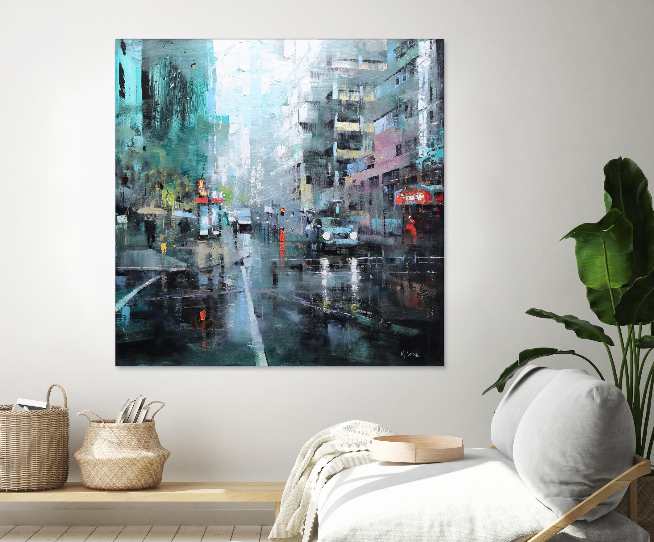Montreal Turquoise Rain by Mark Lague on GIANT ART - multicolor landscapes