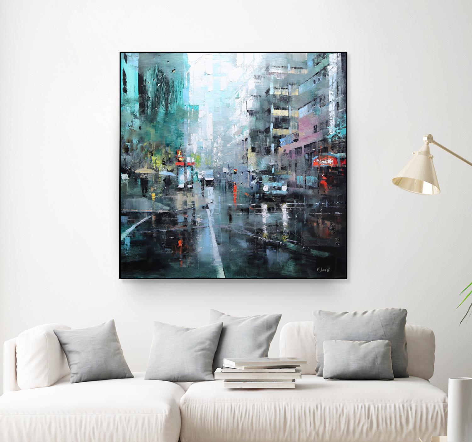 Montreal Turquoise Rain by Mark Lague on GIANT ART - multicolor landscapes