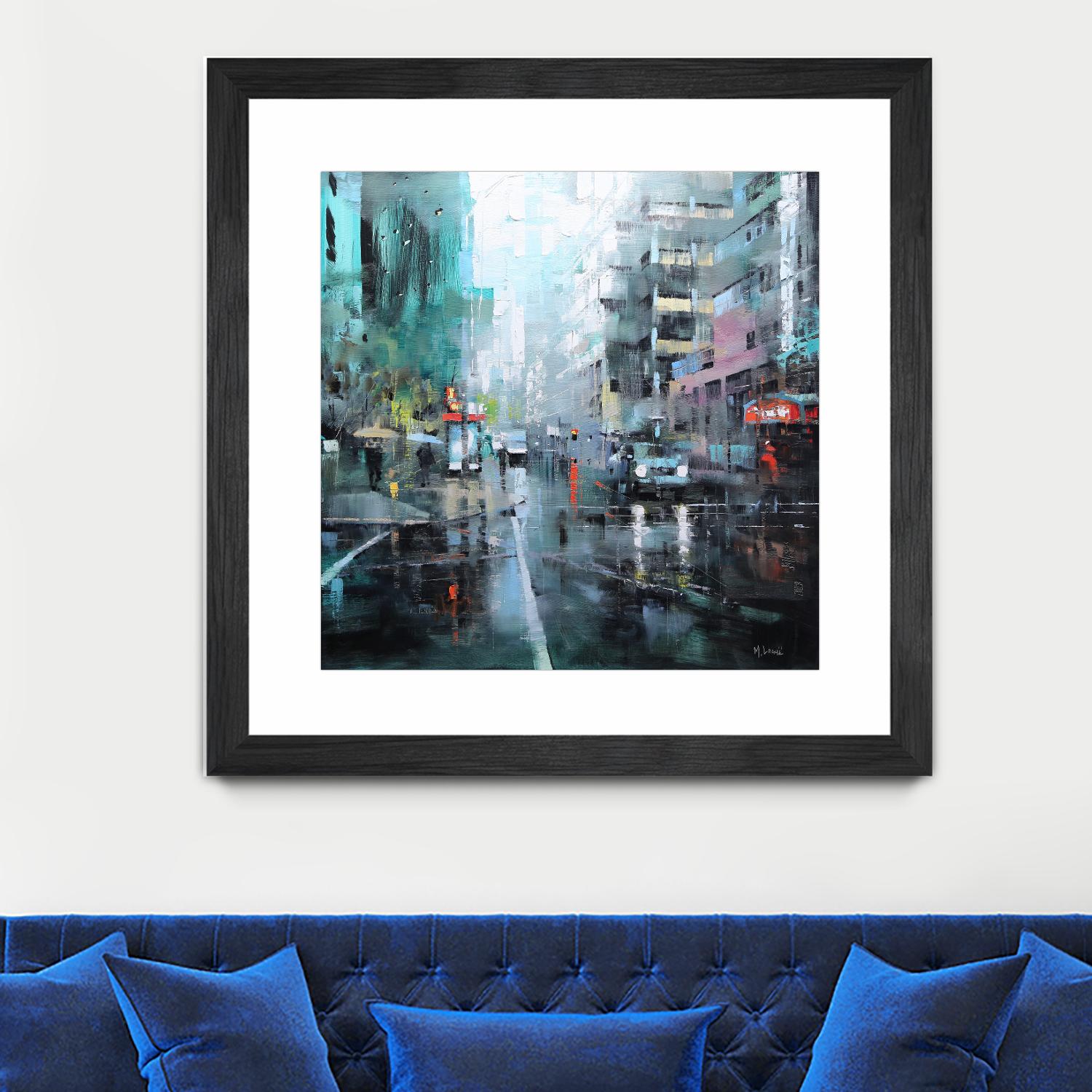 Montreal Turquoise Rain by Mark Lague on GIANT ART - multicolor landscapes