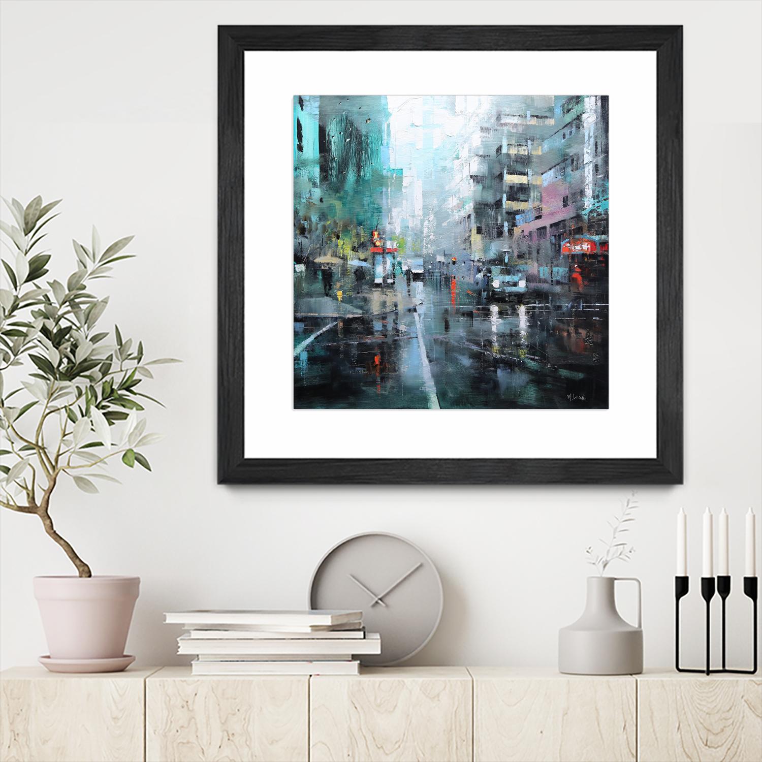 Montreal Turquoise Rain by Mark Lague on GIANT ART - multicolor landscapes