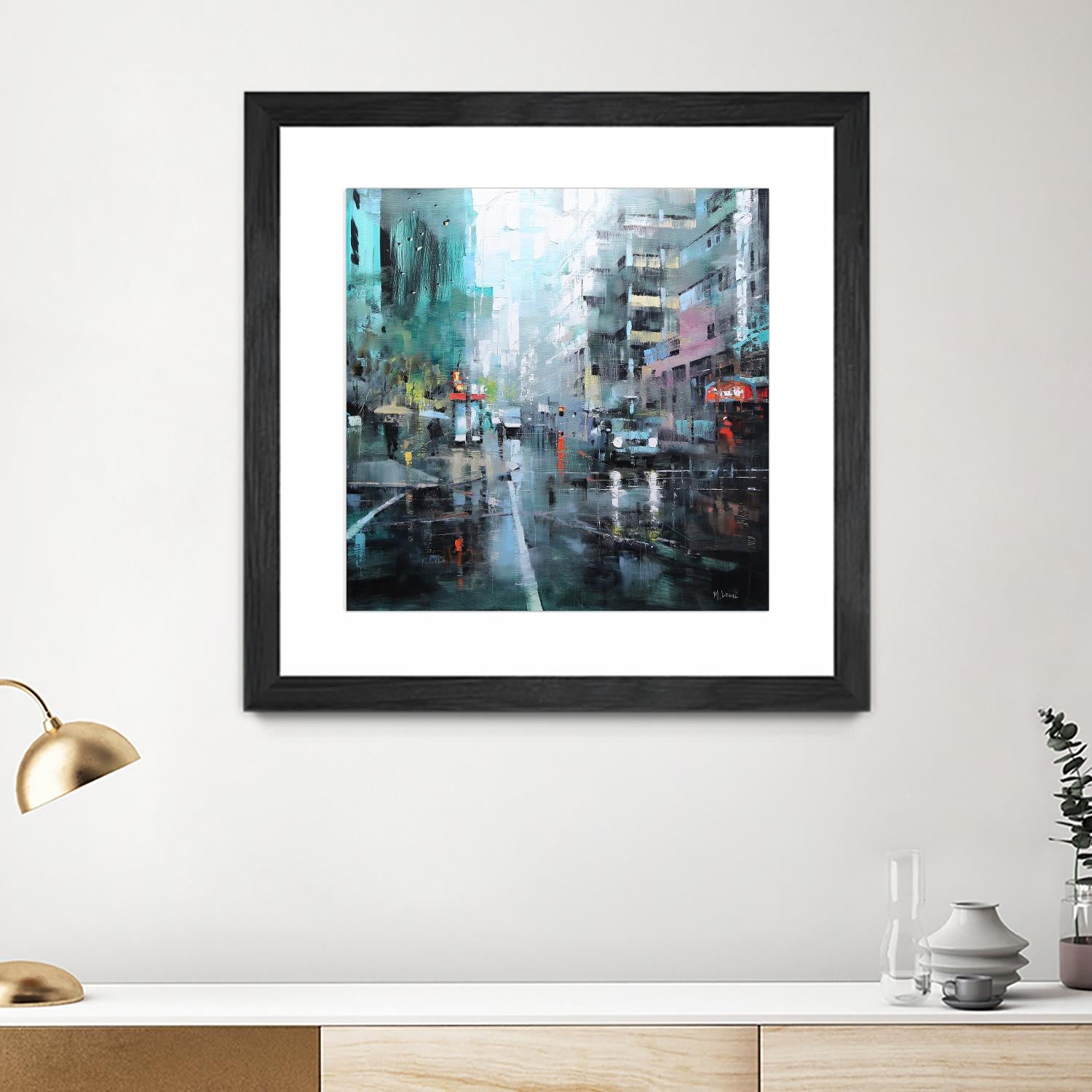 Montreal Turquoise Rain by Mark Lague on GIANT ART - multicolor landscapes