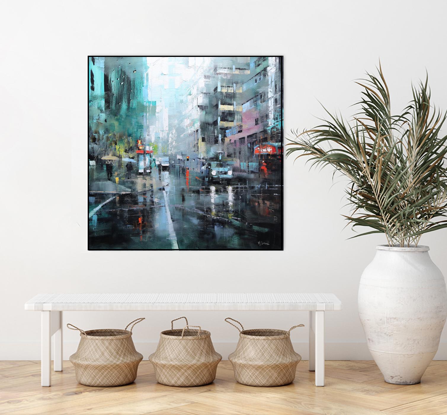 Montreal Turquoise Rain by Mark Lague on GIANT ART - multicolor landscapes