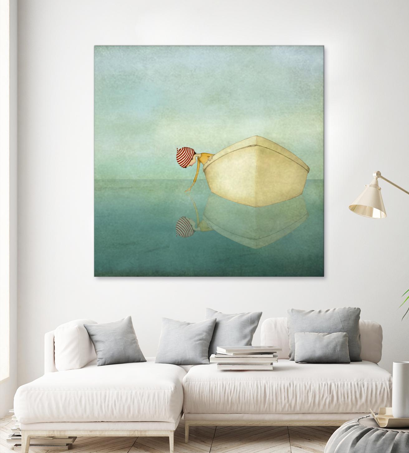 On the Sea by Maja Lindberg on GIANT ART - multicolor urban/pop surrealism; children