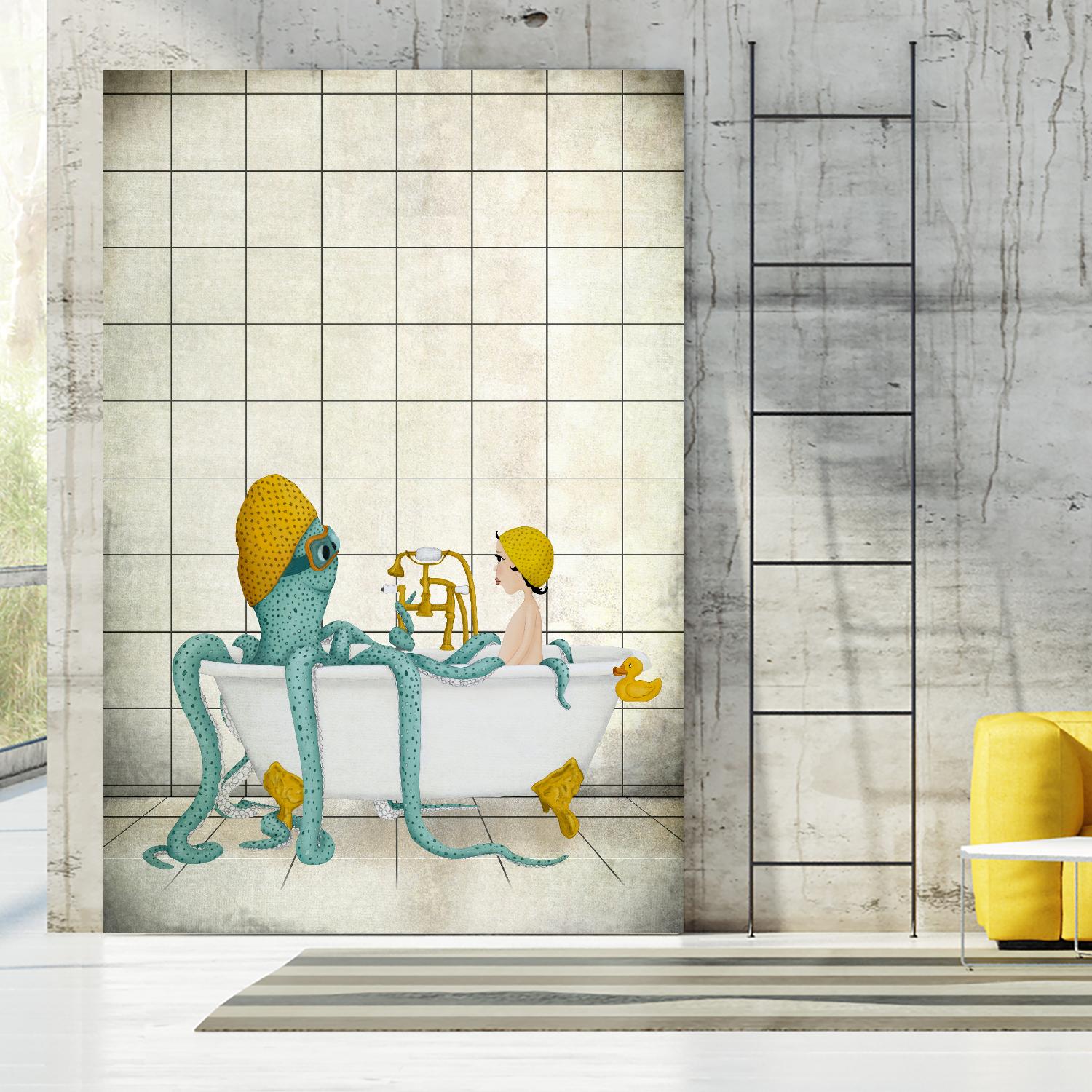 Bath Time by Maja Lindberg on GIANT ART - multicolor urban/pop surrealism; children