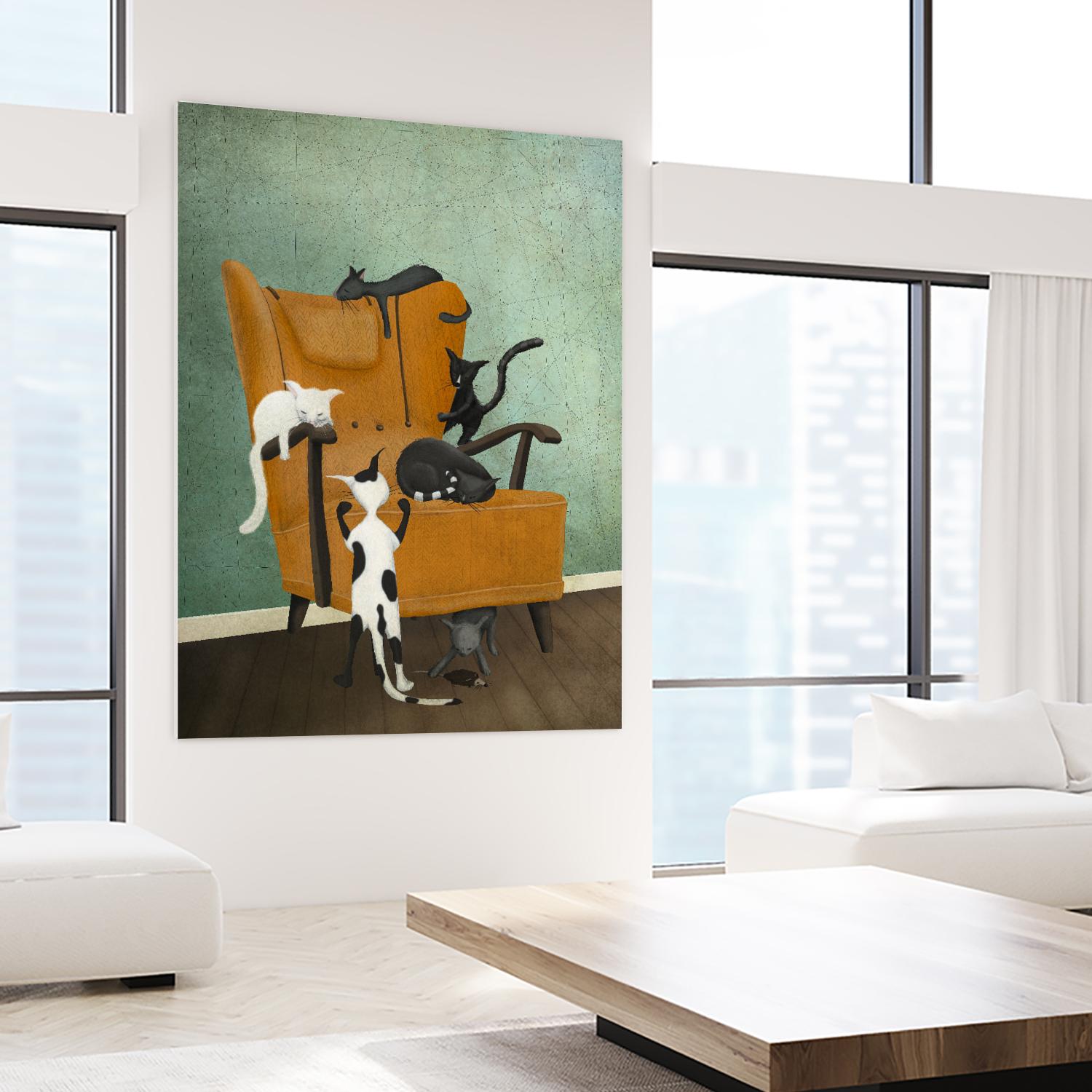 Catlife by Maja Lindberg on GIANT ART - multicolor urban/pop surrealism; animals; children