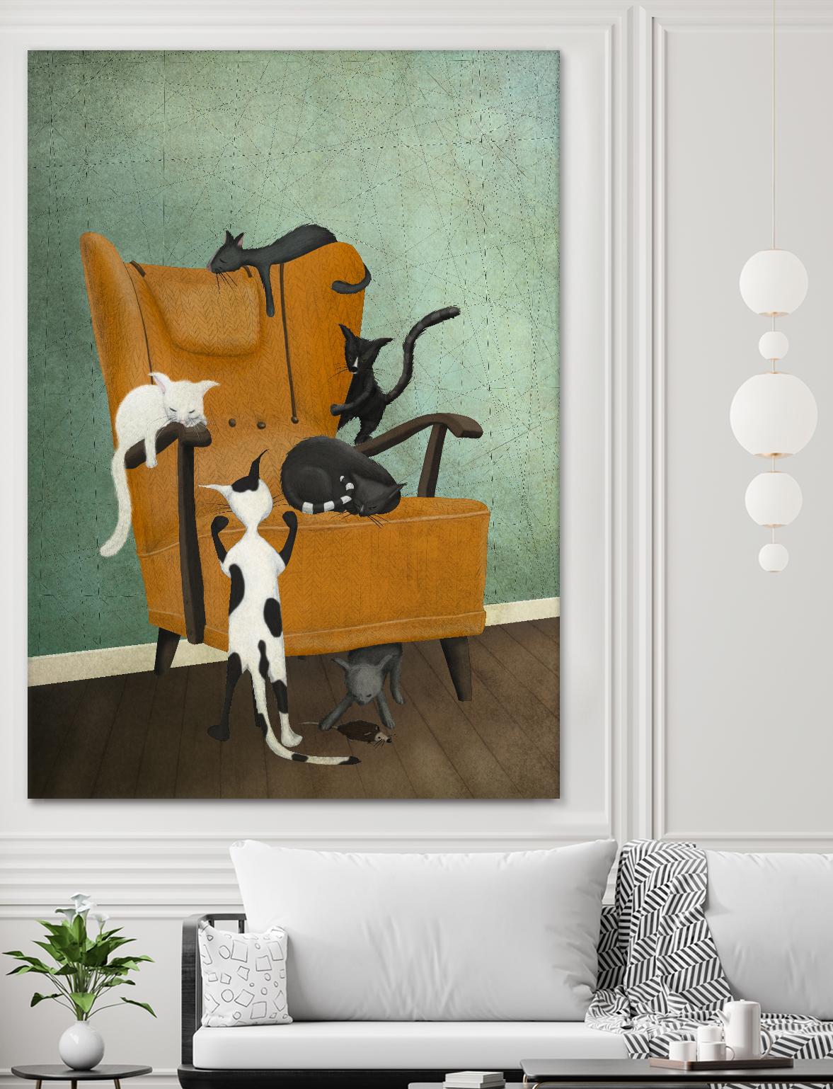 Catlife by Maja Lindberg on GIANT ART - multicolor urban/pop surrealism; animals; children