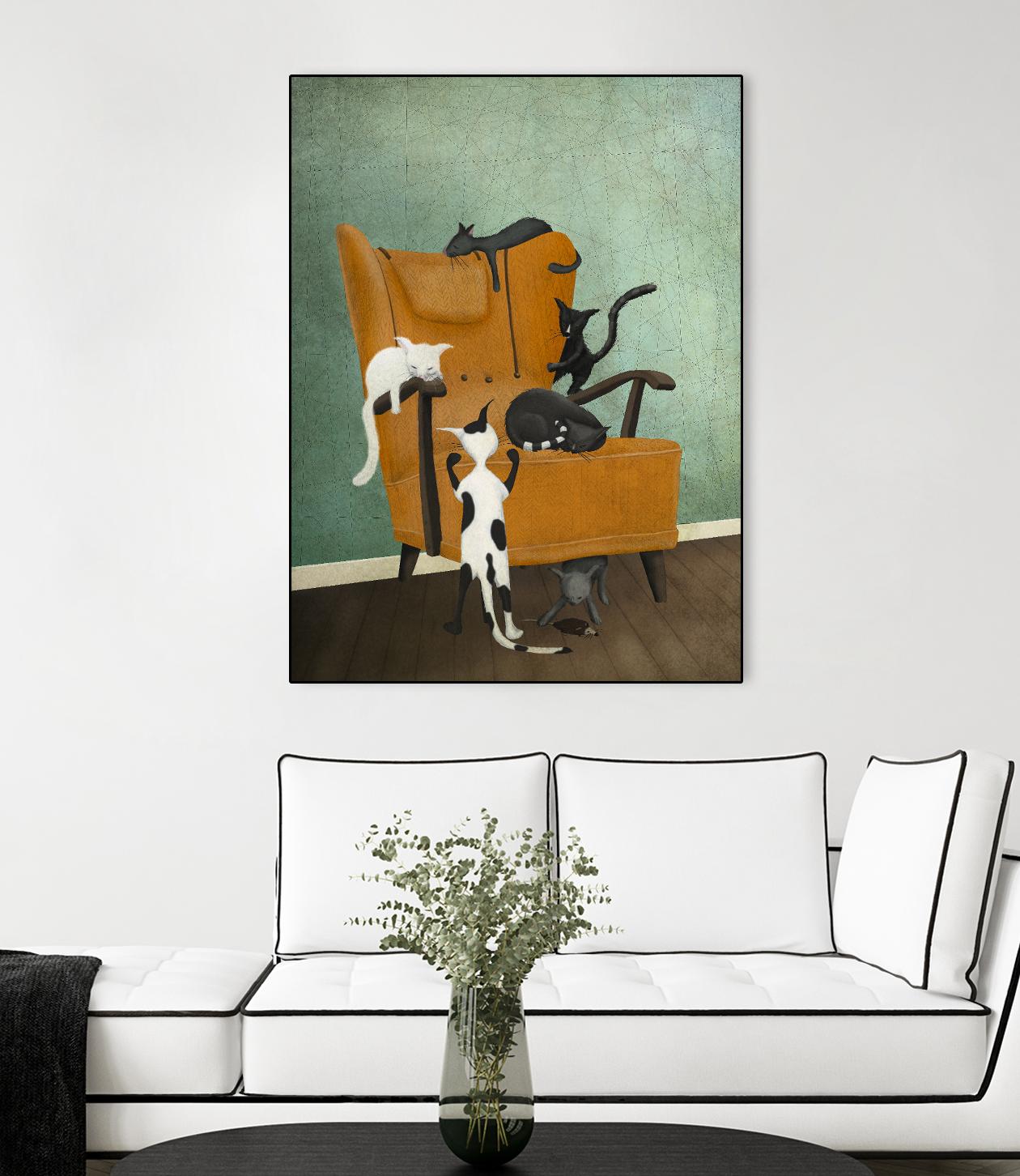 Catlife by Maja Lindberg on GIANT ART - multicolor urban/pop surrealism; animals; children