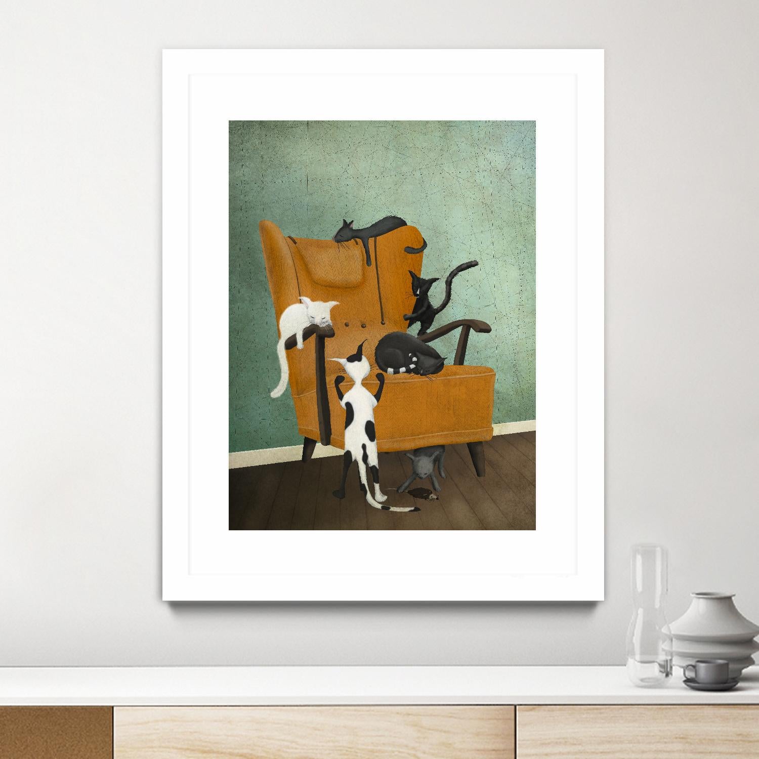 Catlife by Maja Lindberg on GIANT ART - multicolor urban/pop surrealism; animals; children