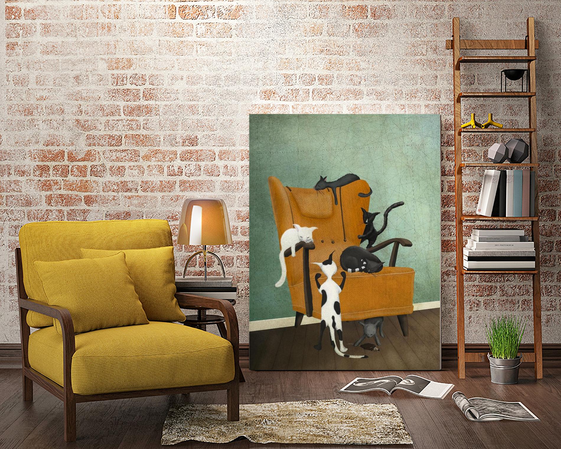 Catlife by Maja Lindberg on GIANT ART - multicolor urban/pop surrealism; animals; children