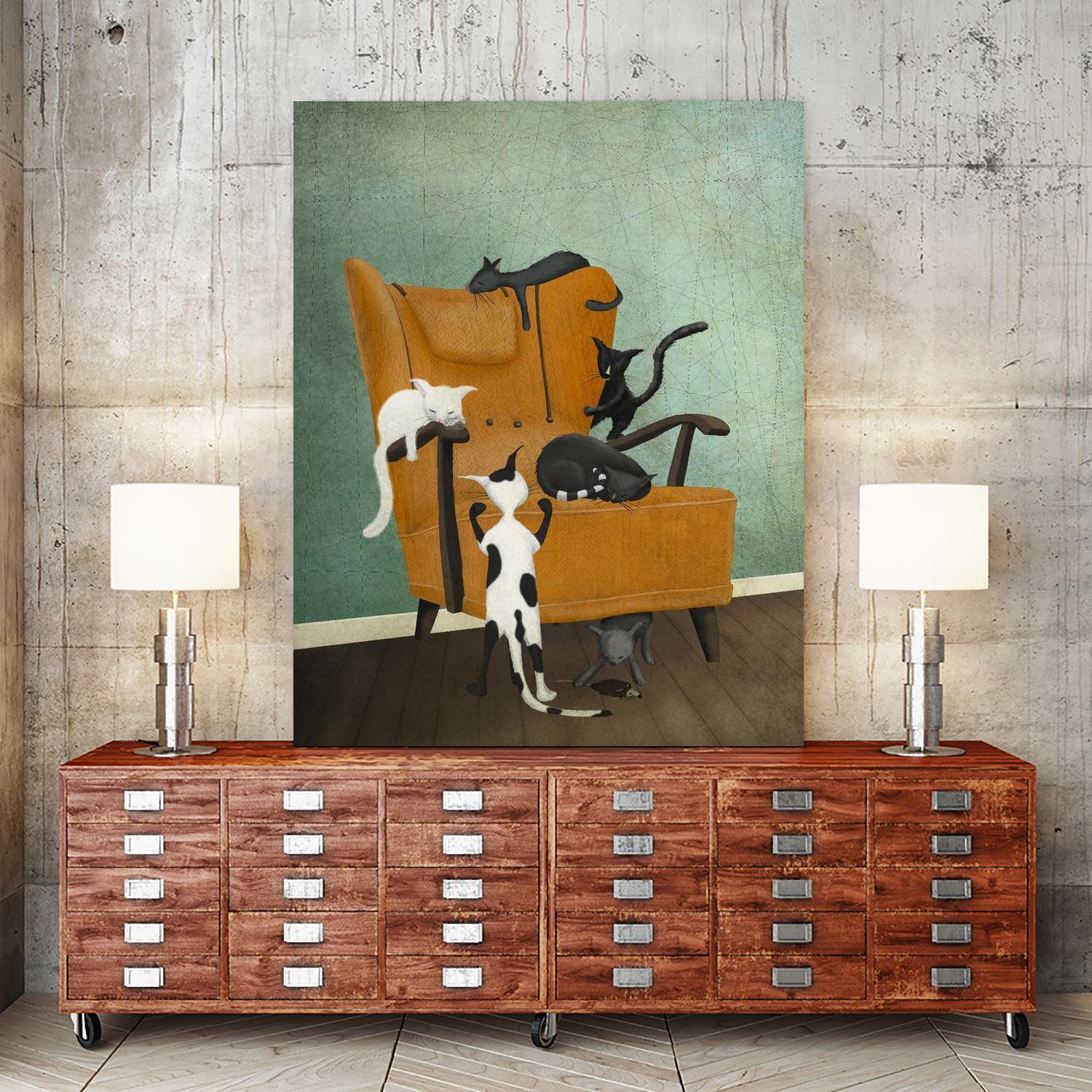 Catlife by Maja Lindberg on GIANT ART - multicolor urban/pop surrealism; animals; children